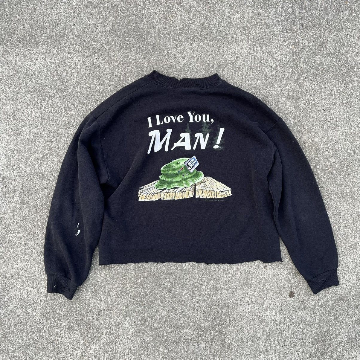 Budweiser × Vintage Rare Bud Light Destroyed Sweater Size US S / EU 44-46 / 1 - 2 Thumbnail
