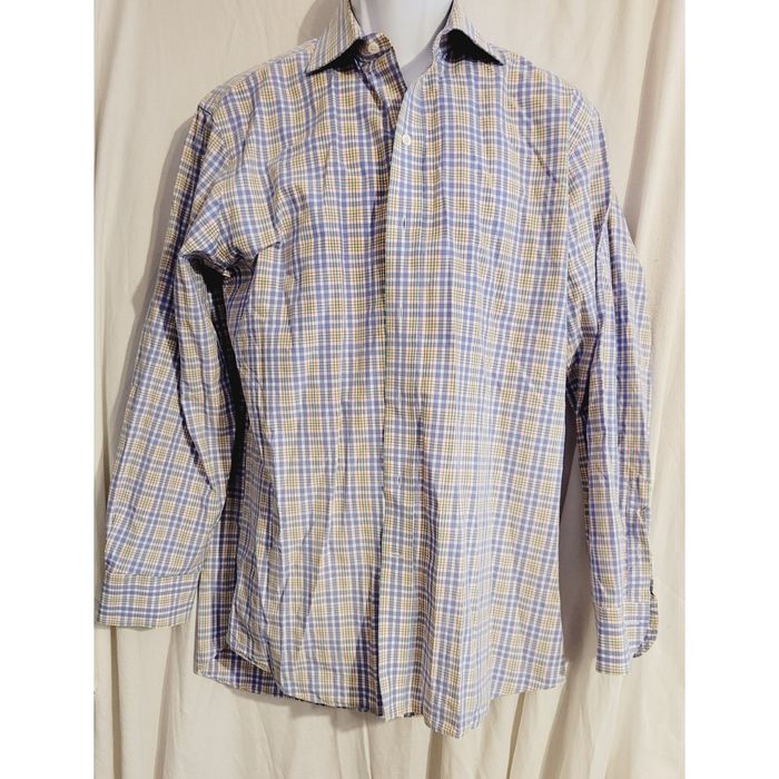 Ledbury Ledbury Yellow/Blue/White Plaid Shirt Sz 16.5 | Grailed