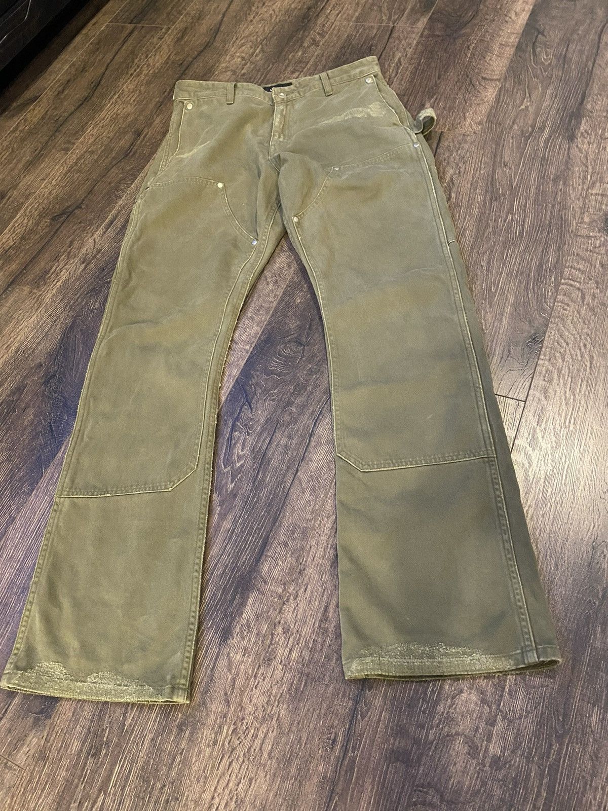 Vuja De Vuja Dé 004 Mori Trousers Double Knee Olive Pants Worker Size US 32 / EU 48 - 9 Thumbnail