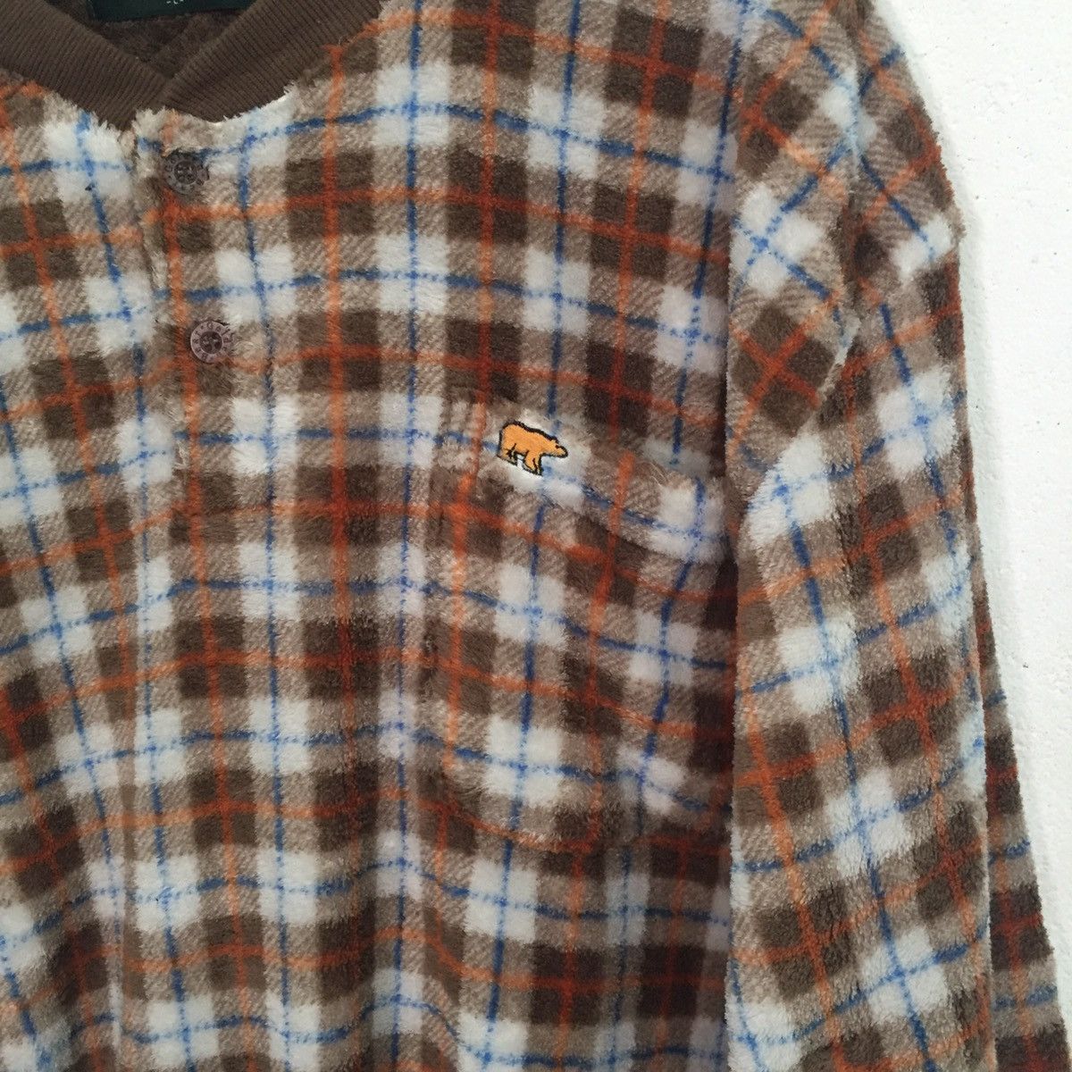 Golden Bear Checkered Golden Bear Fleece Button Sweater/Sweatshirt Size US L / EU 52-54 / 3 - 5 Thumbnail