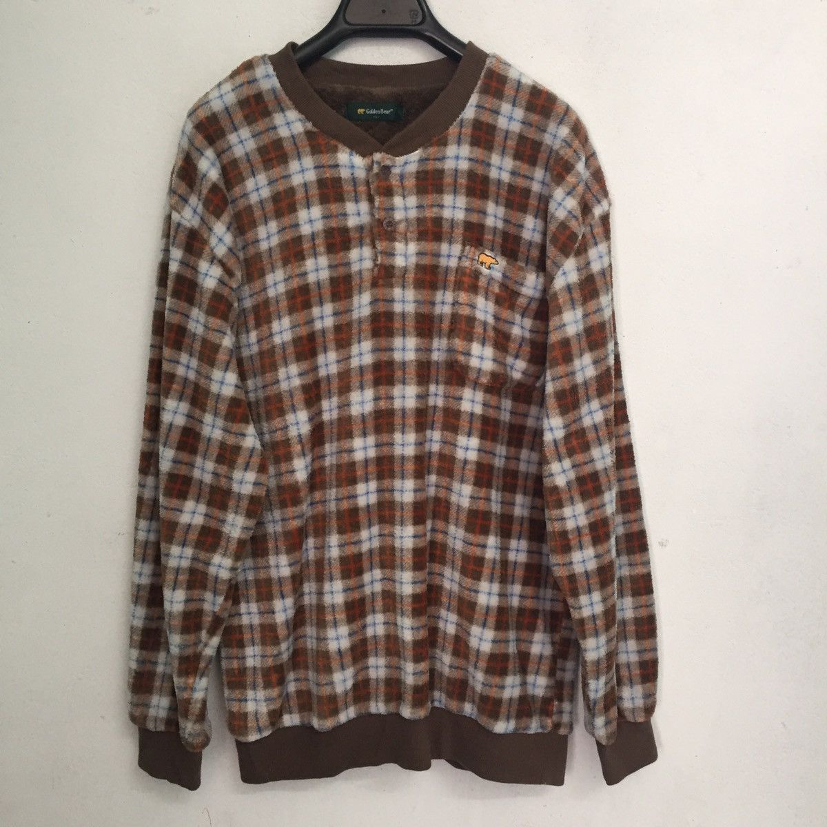 Golden Bear Checkered Golden Bear Fleece Button Sweater/Sweatshirt Size US L / EU 52-54 / 3 - 1 Thumbnail
