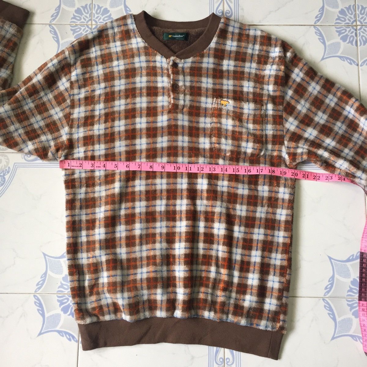 Golden Bear Checkered Golden Bear Fleece Button Sweater/Sweatshirt Size US L / EU 52-54 / 3 - 14 Thumbnail