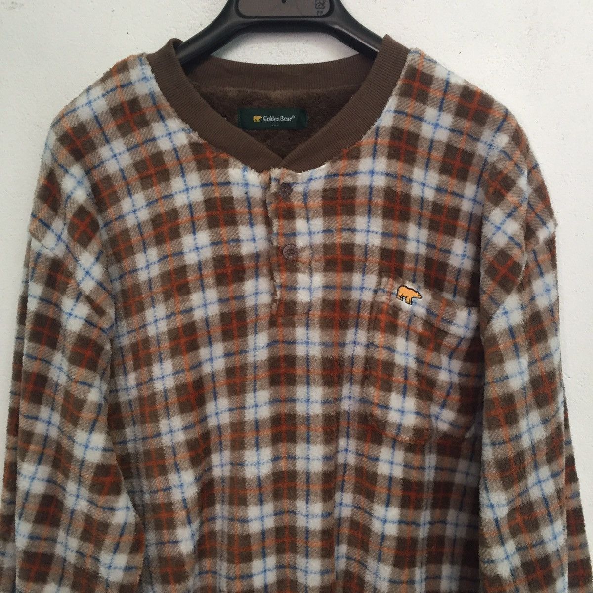 Golden Bear Checkered Golden Bear Fleece Button Sweater/Sweatshirt Size US L / EU 52-54 / 3 - 2 Thumbnail