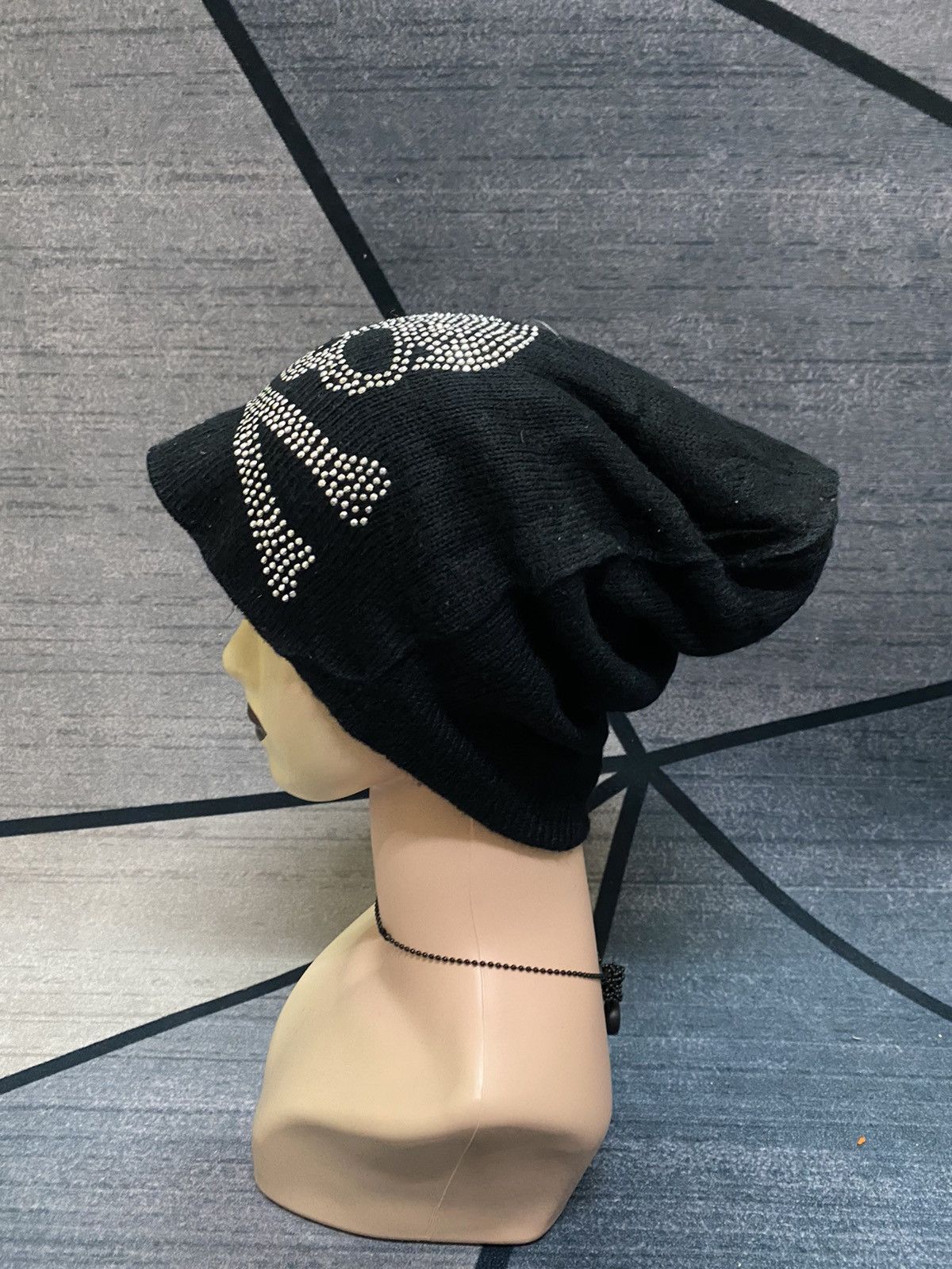 Japanese Brand Unknown Sparkling Skull Skeleton Punk Beanie Hat Size ONE SIZE - 4 Thumbnail