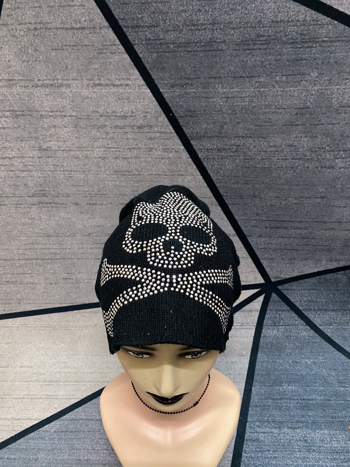Unknown Sparkling Skull Skeleton Punk Beanie Hat