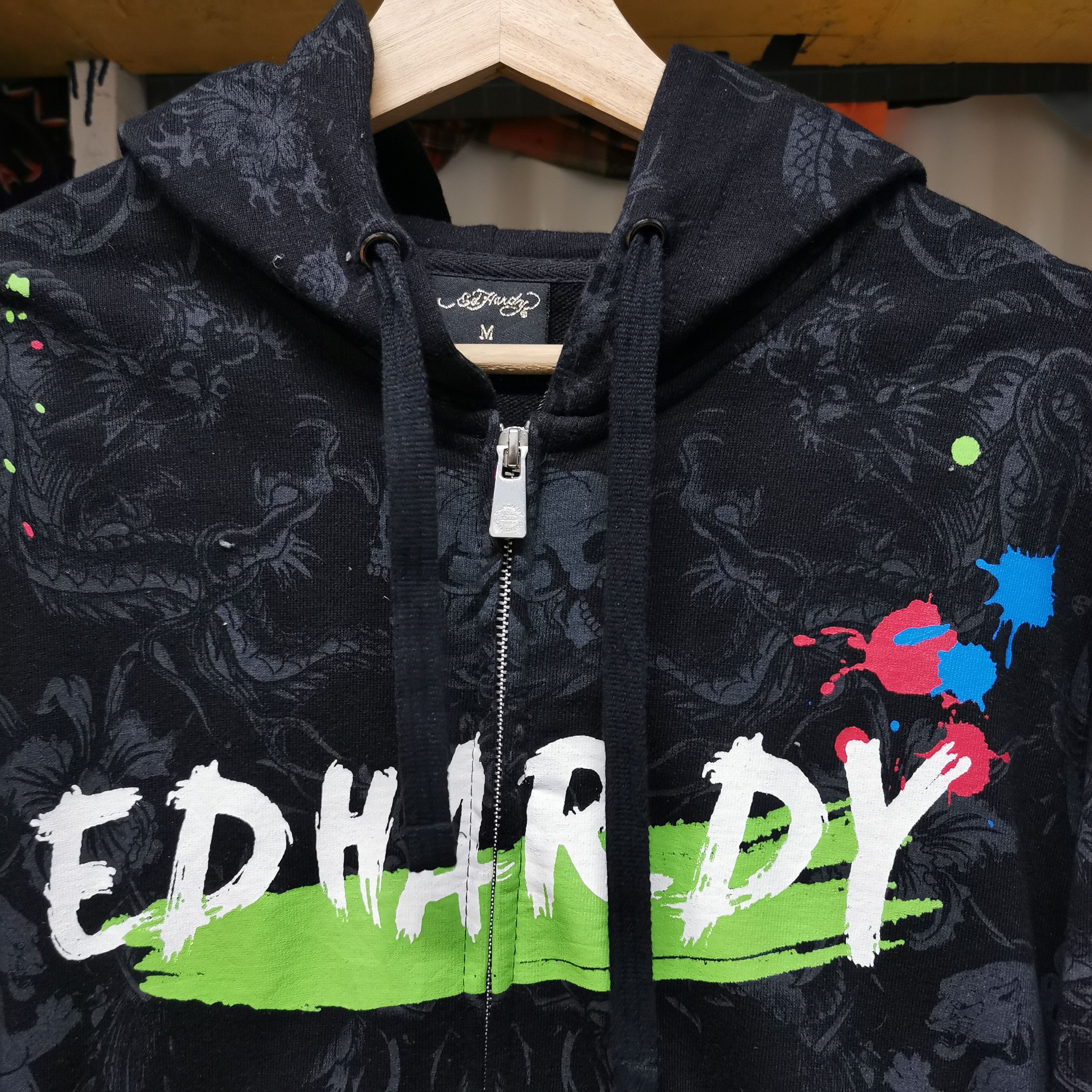 Christian Audigier × Ed Hardy × Vintage Full Print Ed hardy Hoodie zipper Size US M / EU 48-50 / 2 - 4 Thumbnail