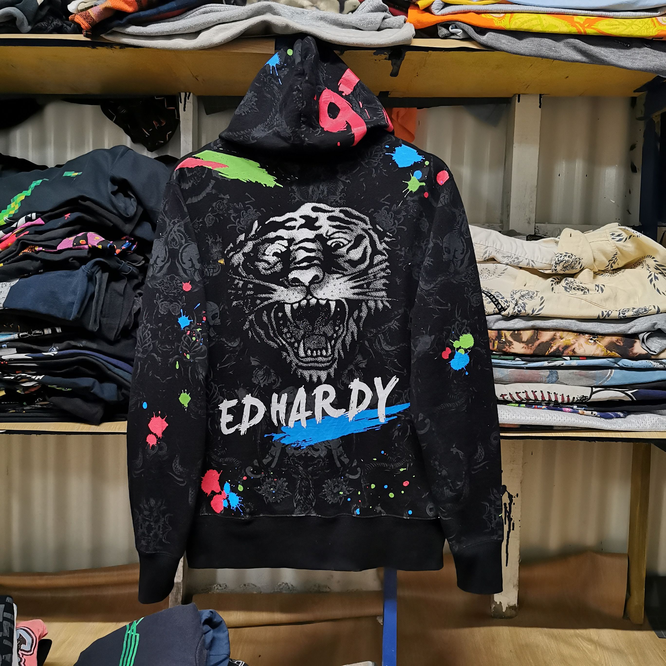 Christian Audigier × Ed Hardy × Vintage Full Print Ed hardy Hoodie zipper Size US M / EU 48-50 / 2 - 1 Thumbnail