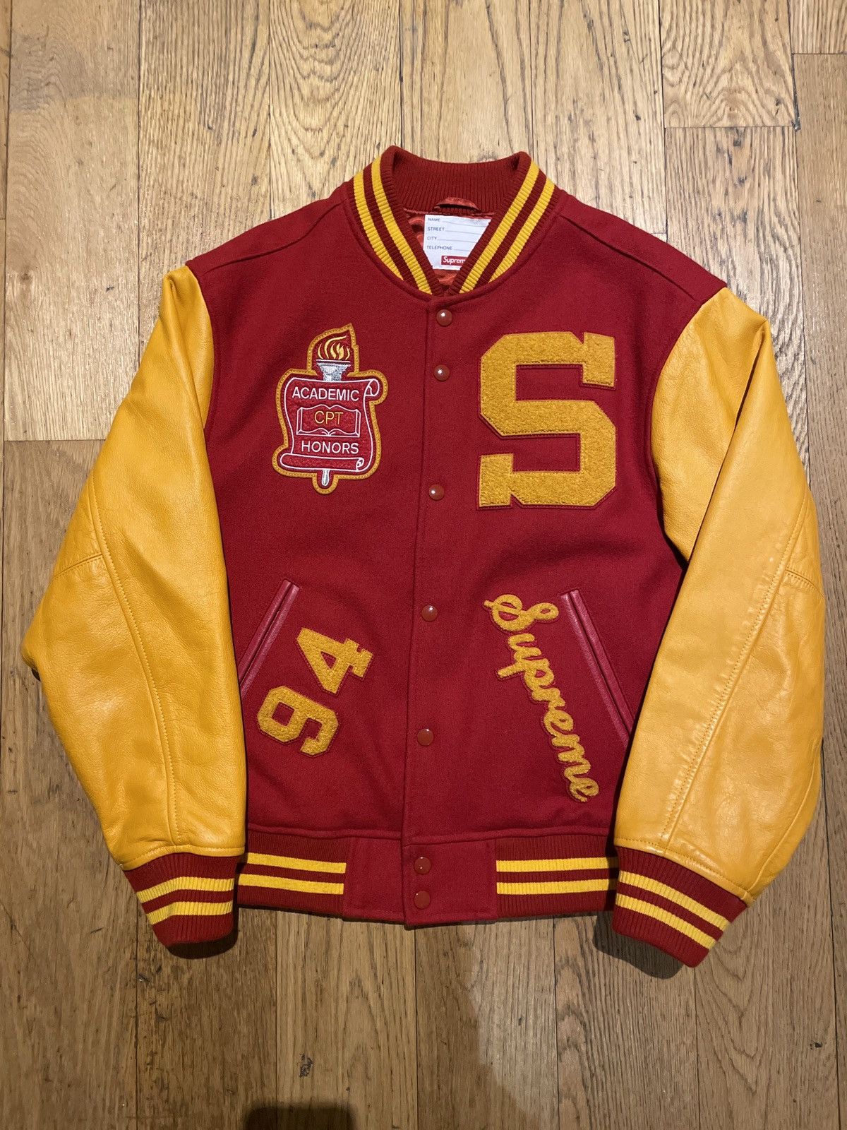 Supreme Supreme Team Team Varsity Jacket Red / Yellow Size Medium Size US M / EU 48-50 / 2 - 1 Thumbnail