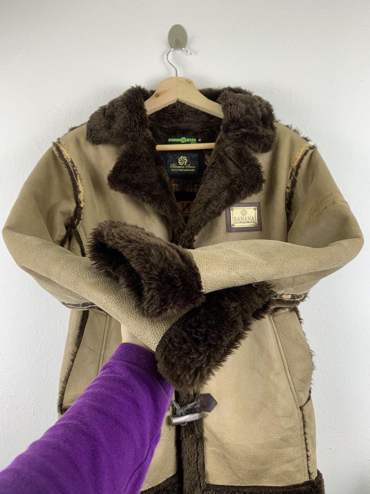 Banana Republic BANANA SEVEN SUEDE SHERLING JACKET Size US M / EU 48-50 / 2 - 4 Thumbnail