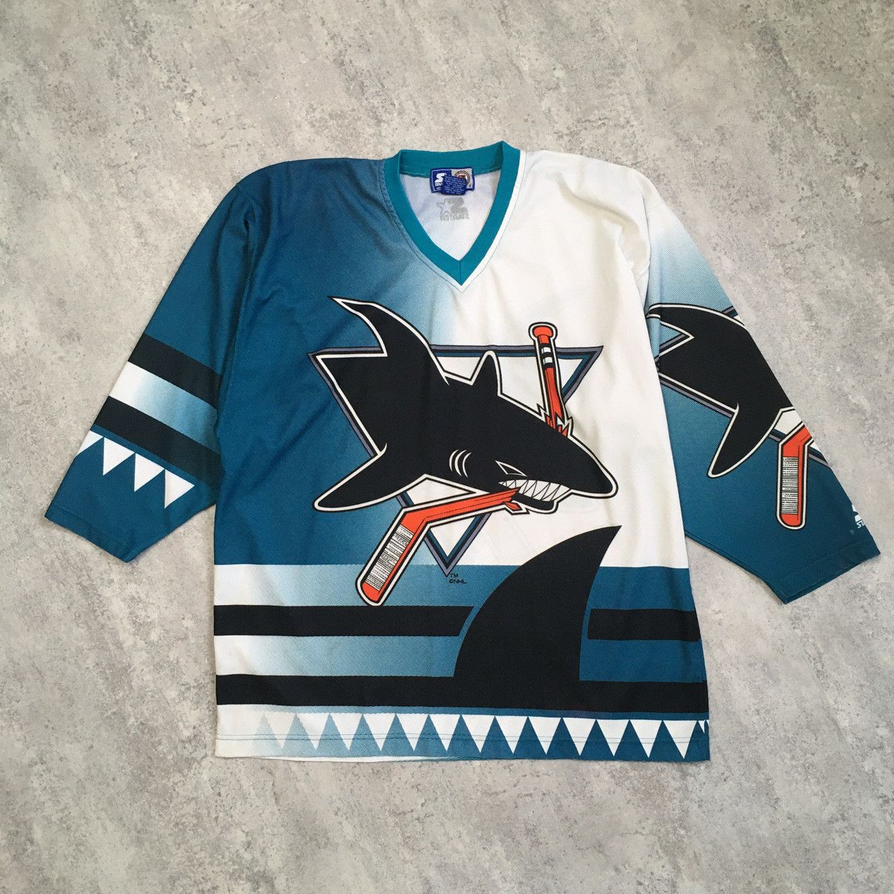 Vintage Starter on sale San Jose Sharks Hockey Jersey L