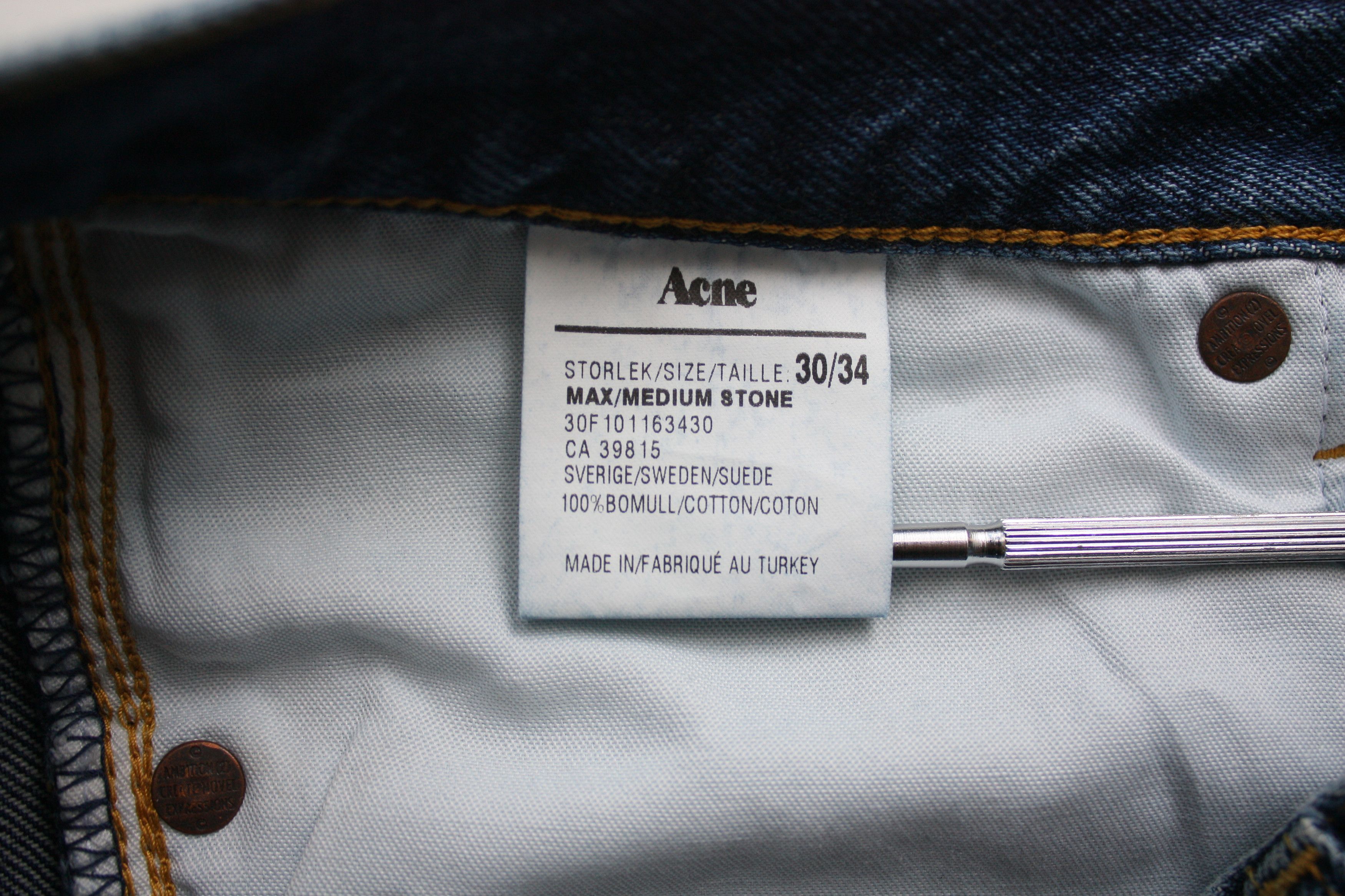 Acne Studios Acne Jeans Max/Medium Stone Denim Jenas Blue 30/34 Size US 30 / EU 46 - 6 Thumbnail
