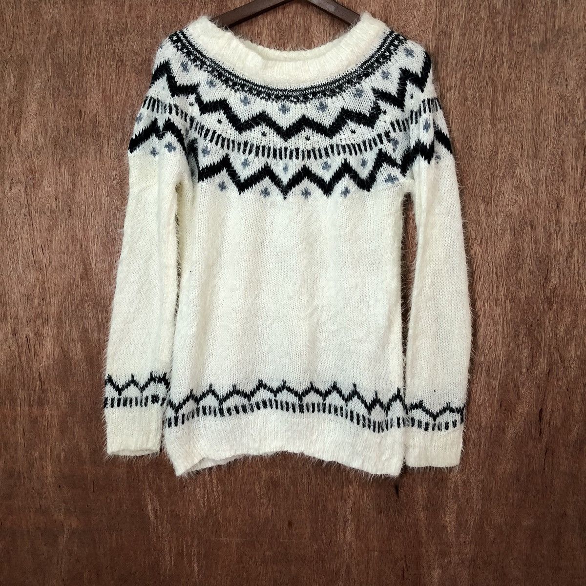 Homespun Knitwear Lilnina White Shag Shaggy Fur Mohair Knitwear #6442 Size US M / EU 48-50 / 2 - 3 Thumbnail