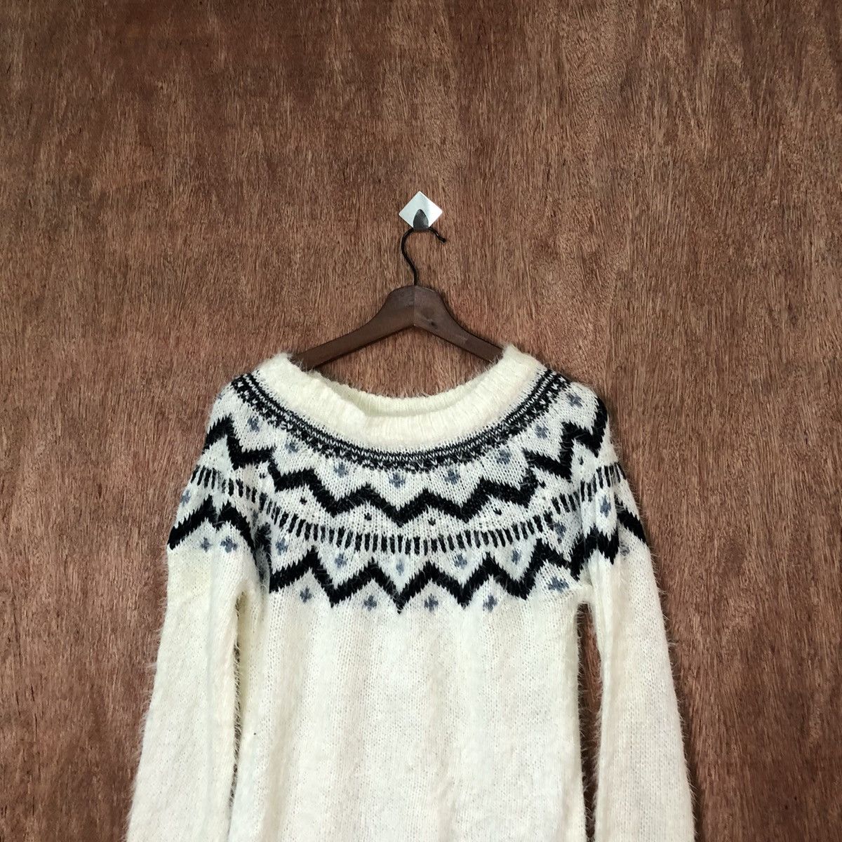 Homespun Knitwear Lilnina White Shag Shaggy Fur Mohair Knitwear #6442 Size US M / EU 48-50 / 2 - 2 Thumbnail