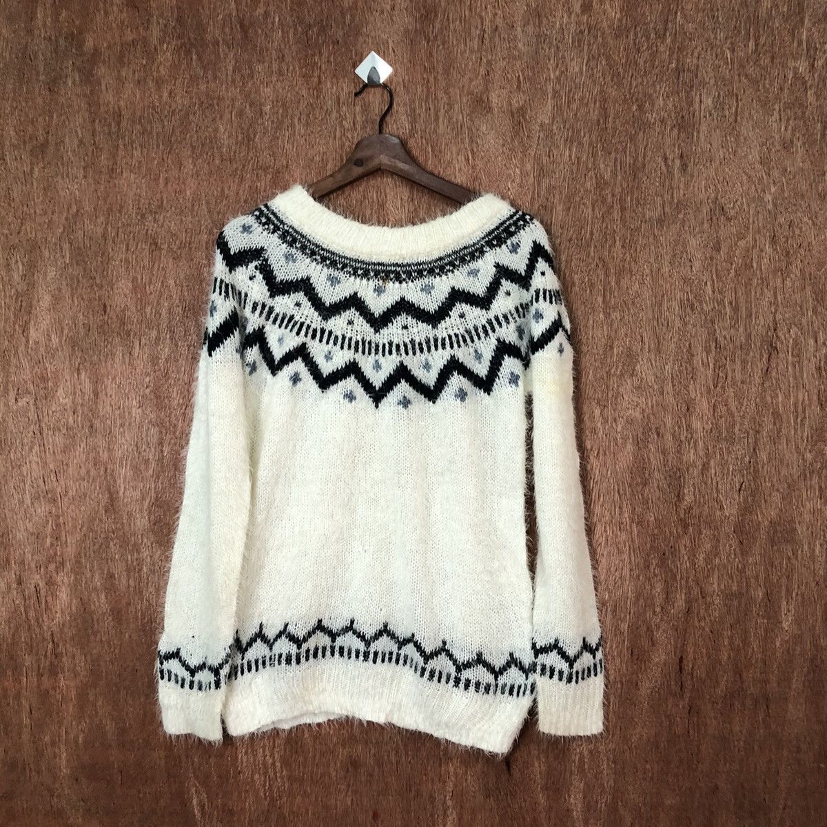 Homespun Knitwear Lilnina White Shag Shaggy Fur Mohair Knitwear #6442 Size US M / EU 48-50 / 2 - 5 Thumbnail