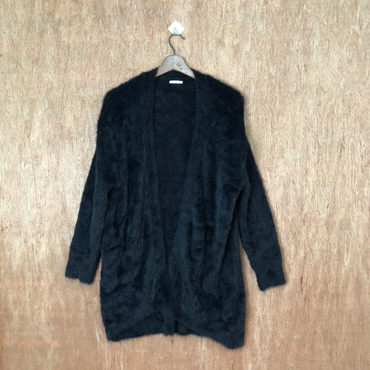 Homespun Knitwear GU Black Shag Shaggy Fur Mohair Cardigan #6425 Size US S / EU 44-46 / 1 - 1 Thumbnail