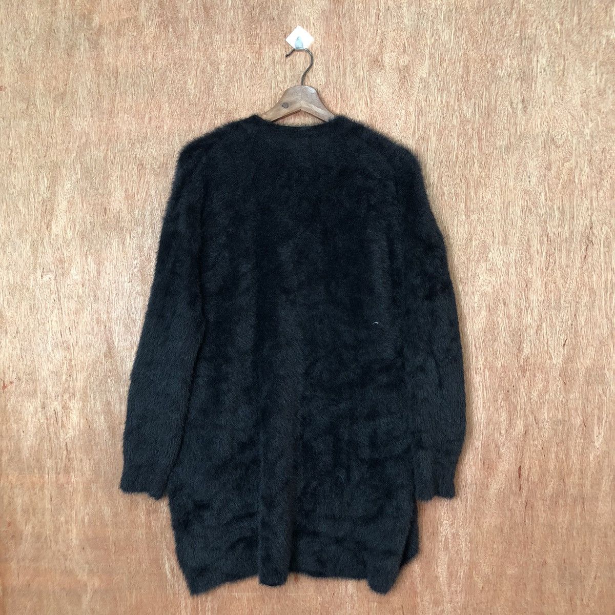 Homespun Knitwear GU Black Shag Shaggy Fur Mohair Cardigan #6425 Size US S / EU 44-46 / 1 - 6 Thumbnail