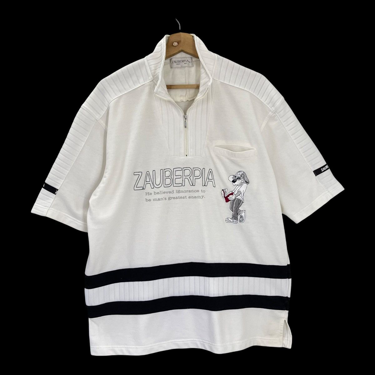 Zauberpia Big Logo Pullover Halfzip Sweatshirt Size M