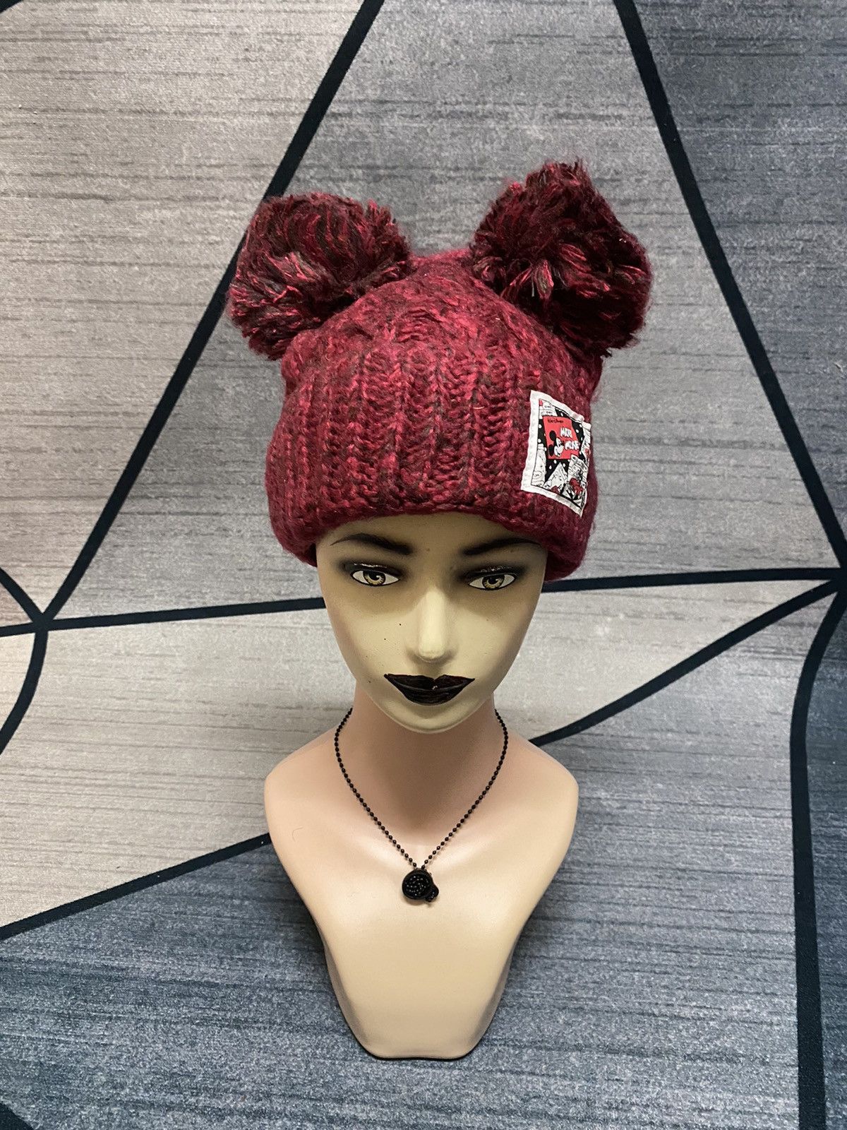 Disney Mickey Bunny Horn Devil Design Patches Logo Beanie Hat Size ONE SIZE - 1 Thumbnail
