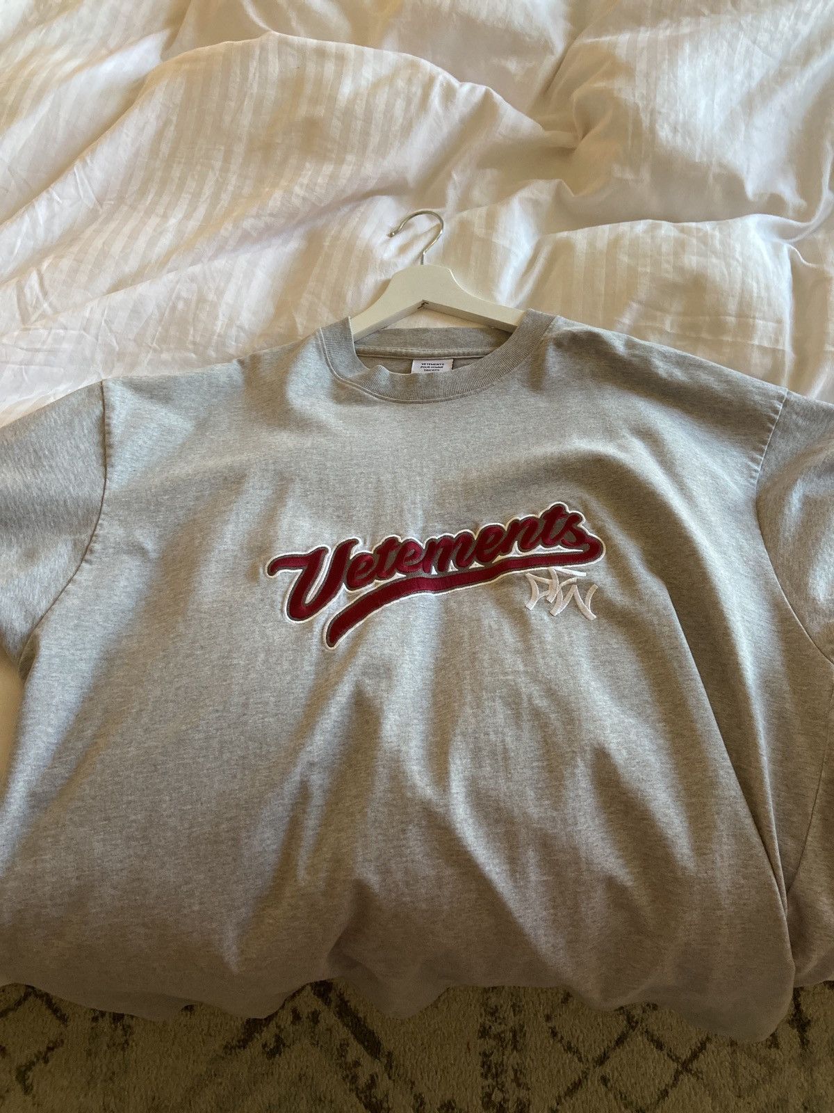 Vetements Vetements Grey Hip Hop script t shirt | Grailed 