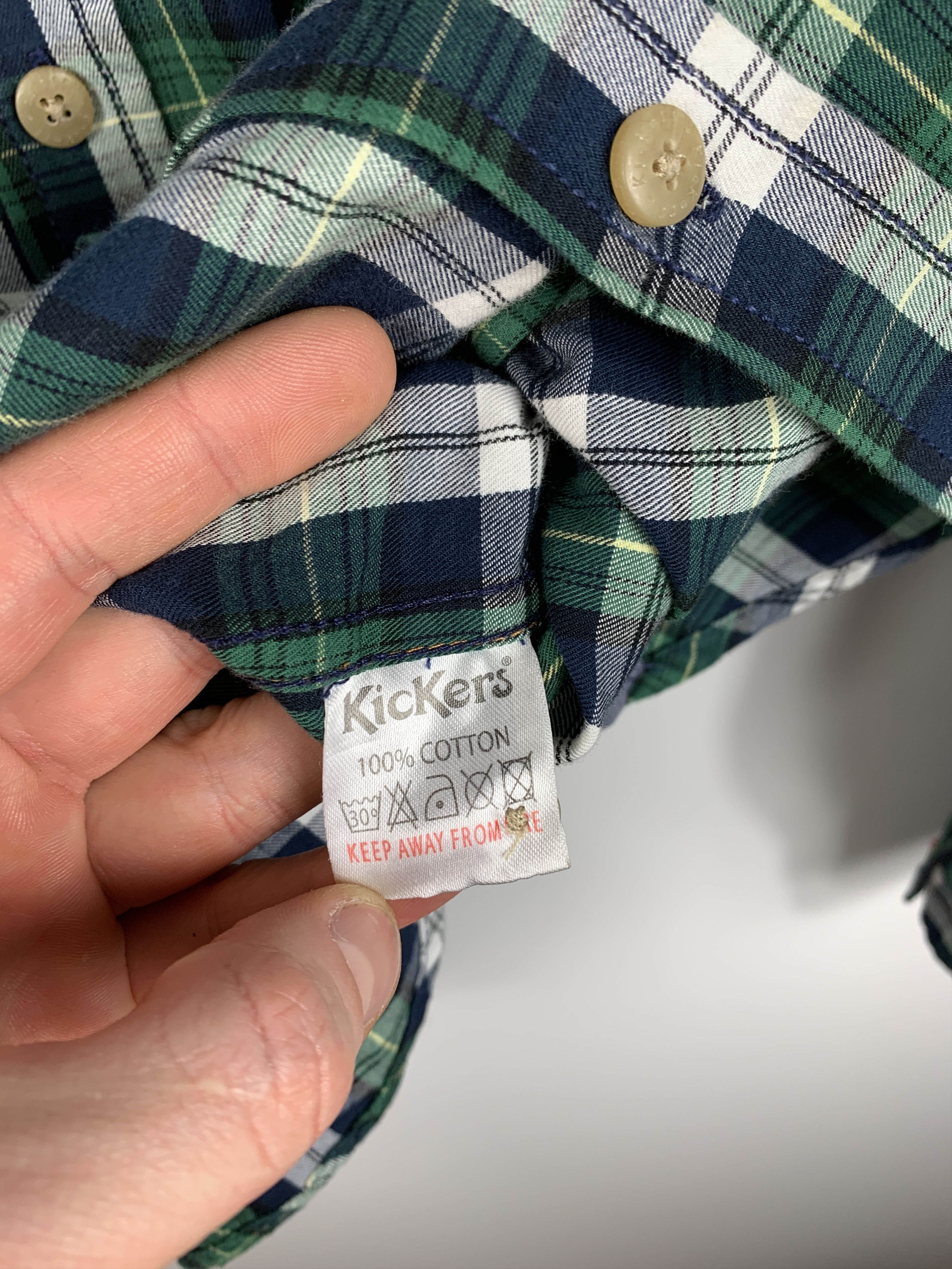 Kickers KICKERS Long Sleeve Button Down Check Shirt Green Size S Size US S / EU 44-46 / 1 - 8 Thumbnail