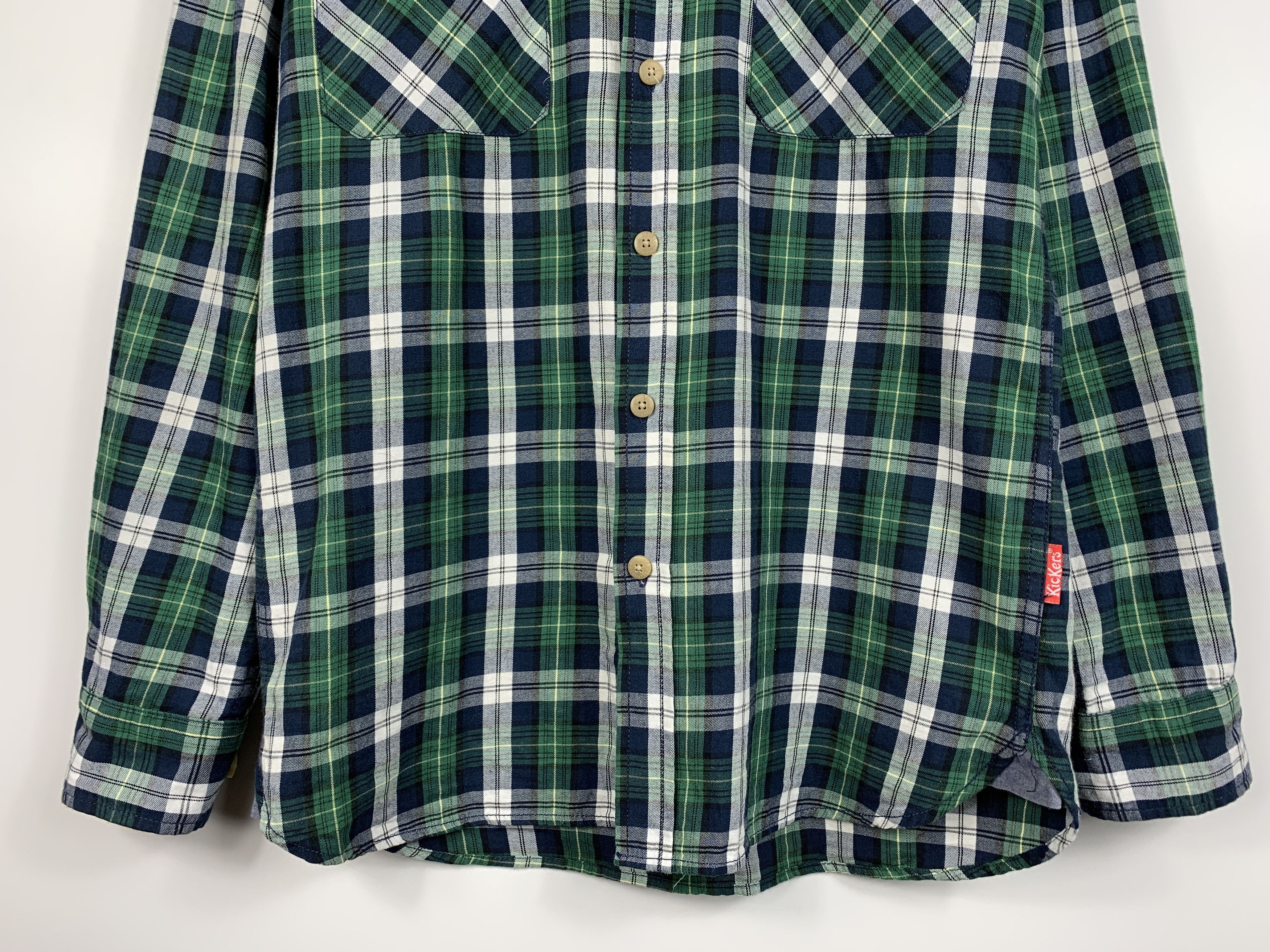 Kickers KICKERS Long Sleeve Button Down Check Shirt Green Size S Size US S / EU 44-46 / 1 - 4 Thumbnail