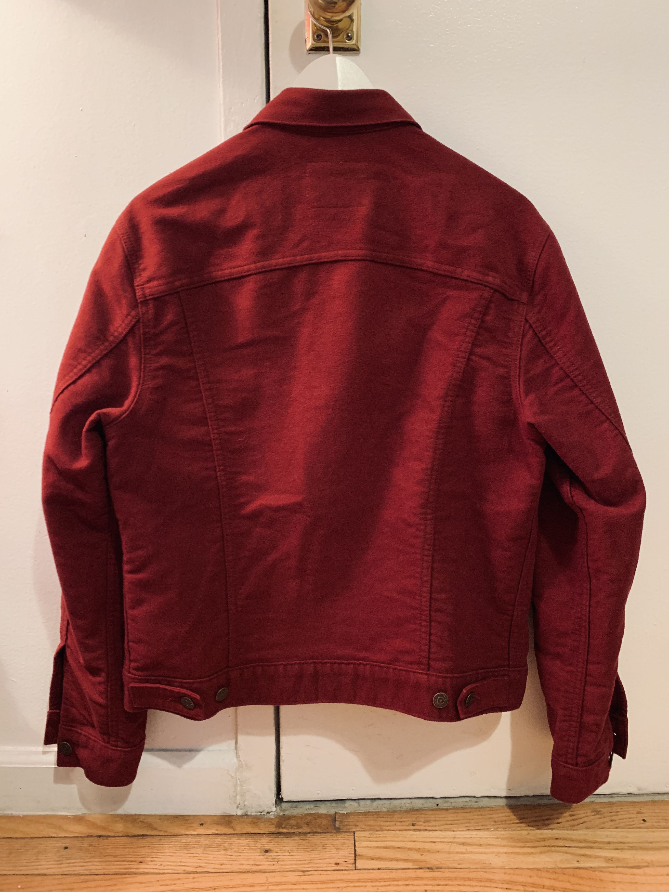 Supreme Supreme x Levi's Trucker Jacket Moleskin in Burgundy | Grailed