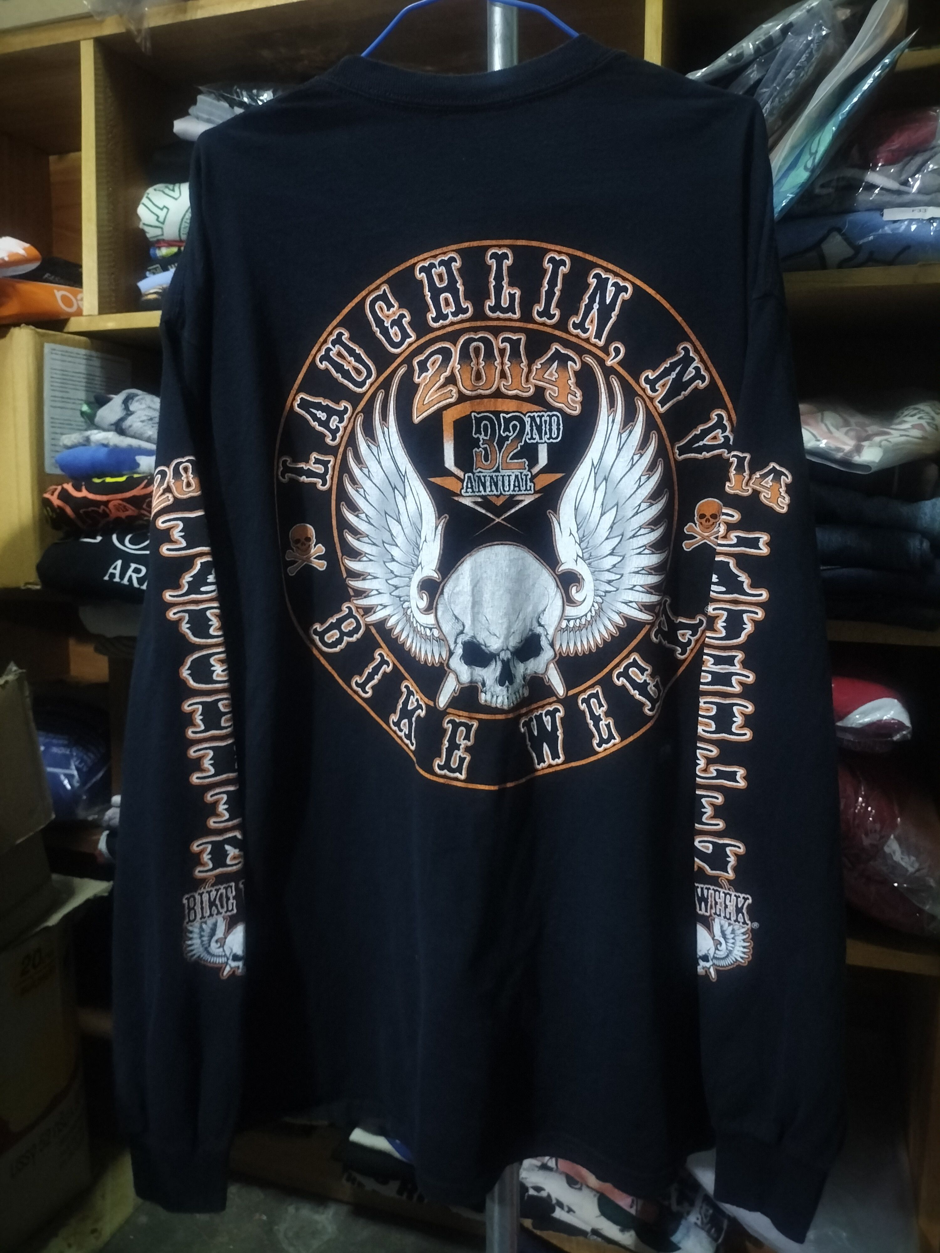 Harley Davidson Laughlin River Run 32nd Annual Bike Week Harley Skull 2014 Size US XL / EU 56 / 4 - 2 Thumbnail