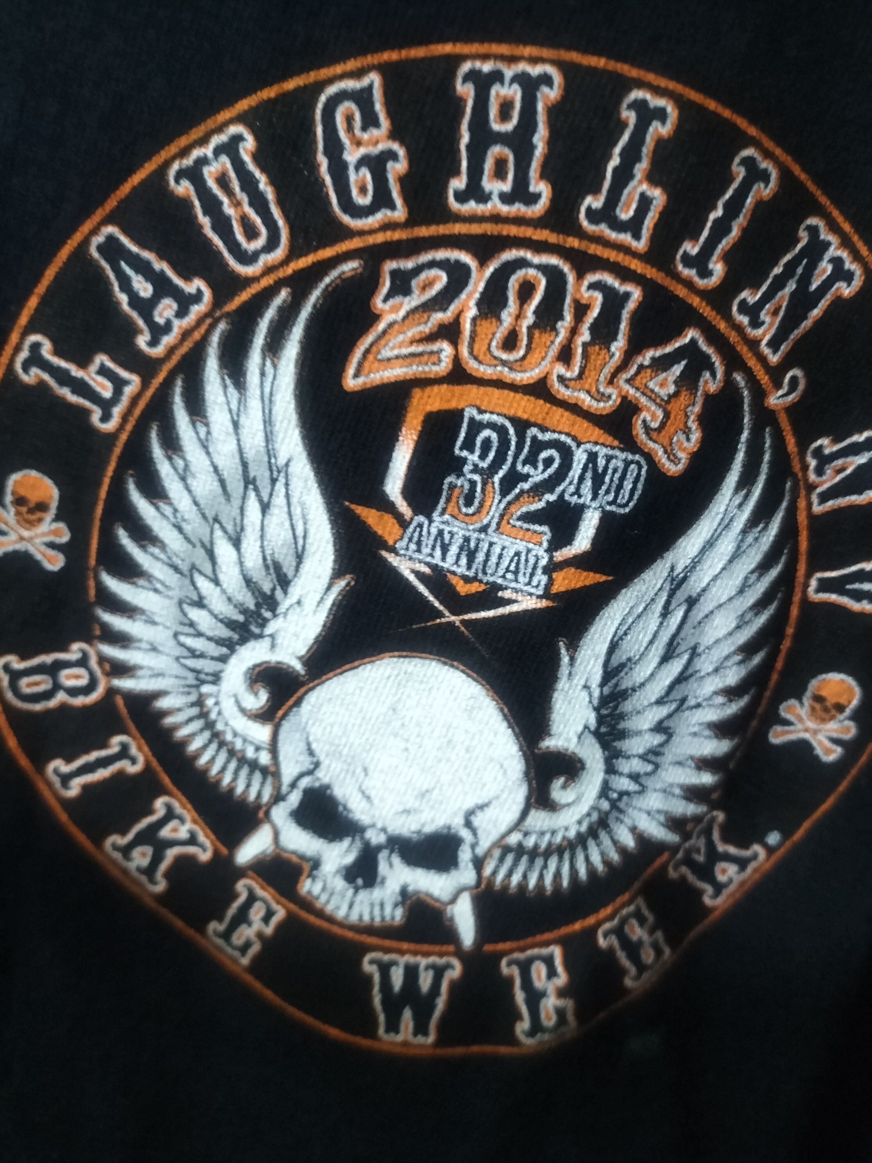 Harley Davidson Laughlin River Run 32nd Annual Bike Week Harley Skull 2014 Size US XL / EU 56 / 4 - 5 Thumbnail