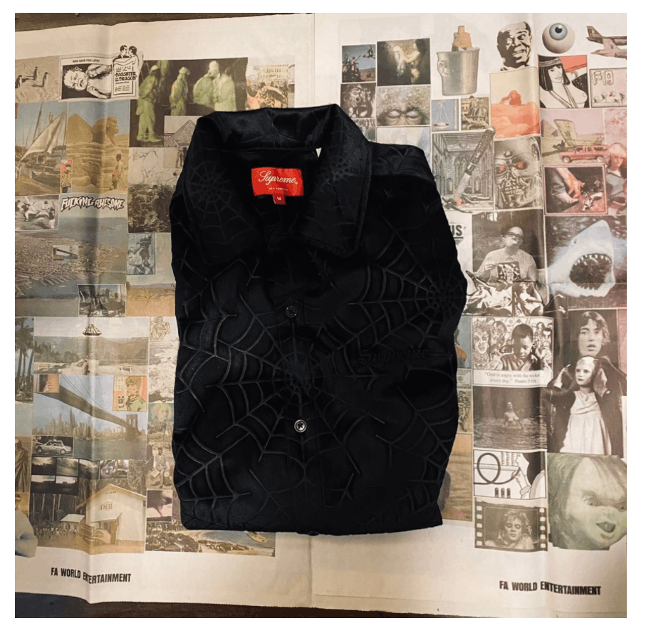 Supreme Supreme Spider Web Velvet S/S Shirt | Grailed