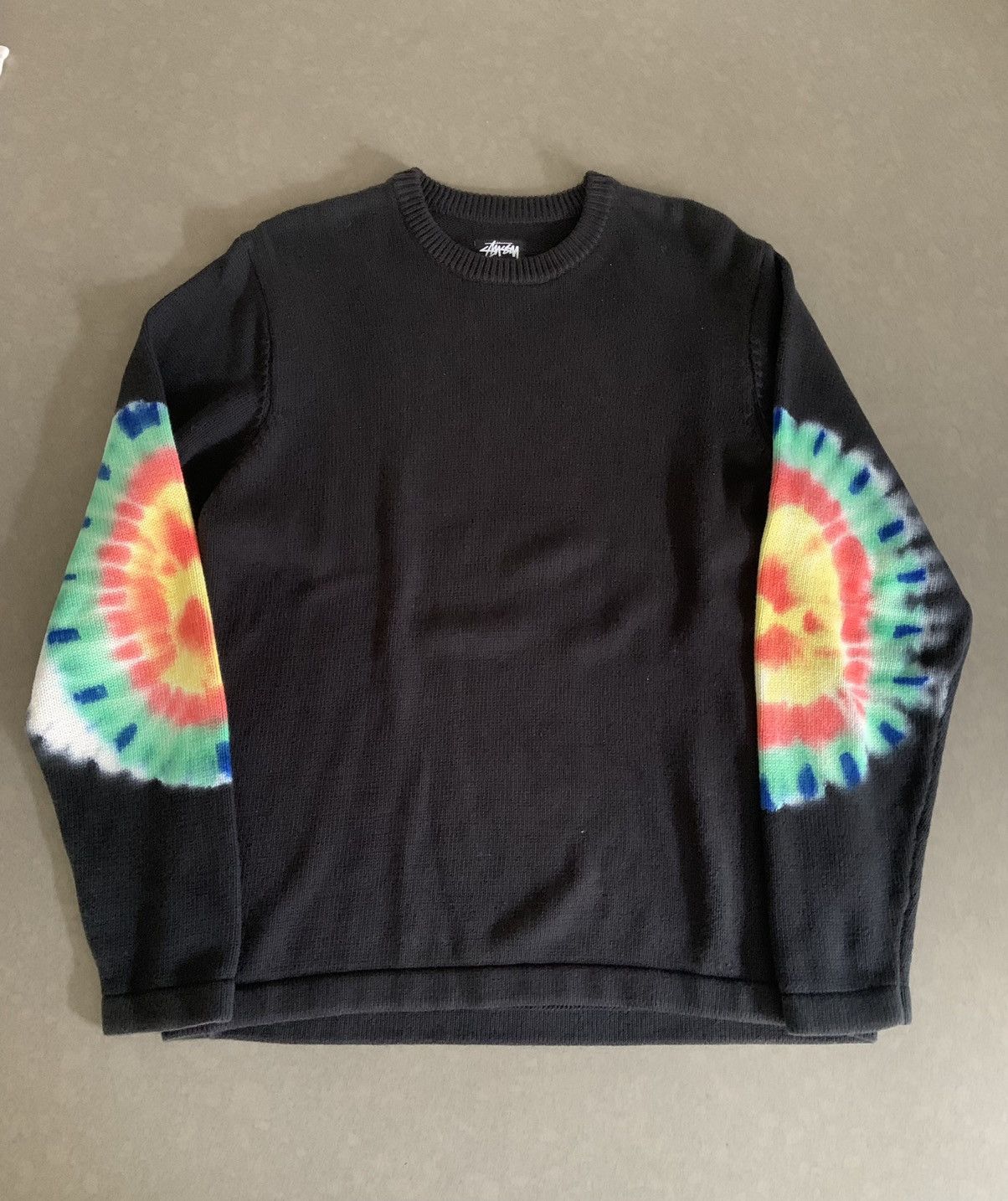 image of No Vacancy Inn Tie Dye Knit Sweater in Black, Men's (Size Medium)