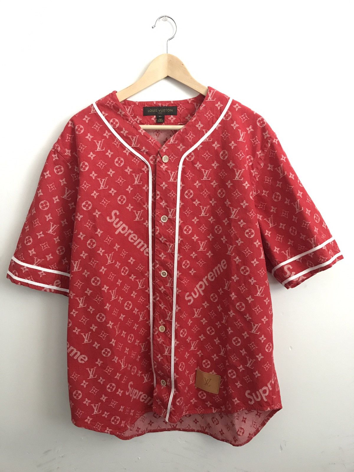 supreme lv baseball jersey