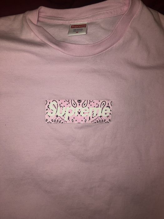 Supreme bandana box logo best sale tee pink