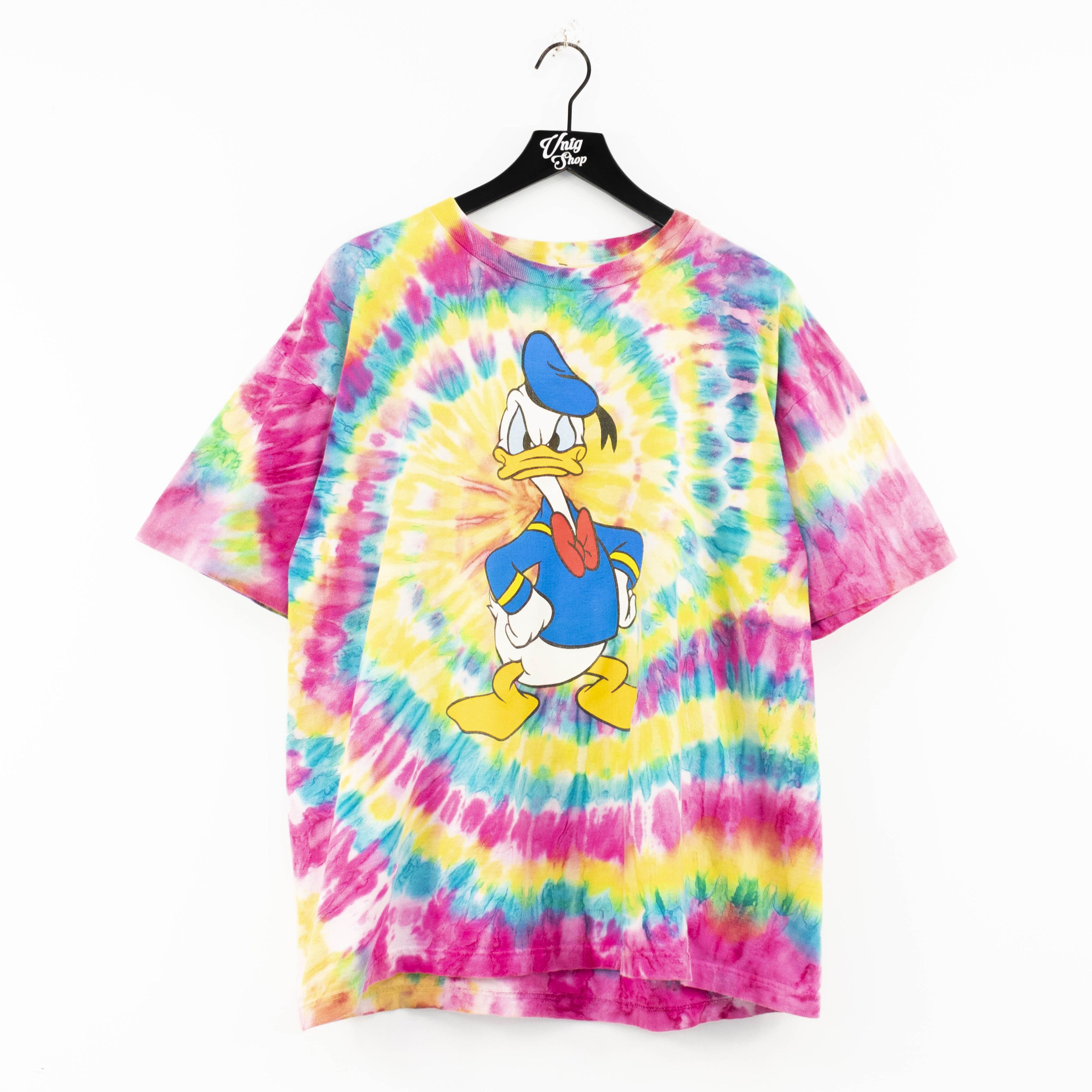 Disney × Movie × Vintage Vintage 90s Disney Donald Duck Tie Dye T-Shirt ...