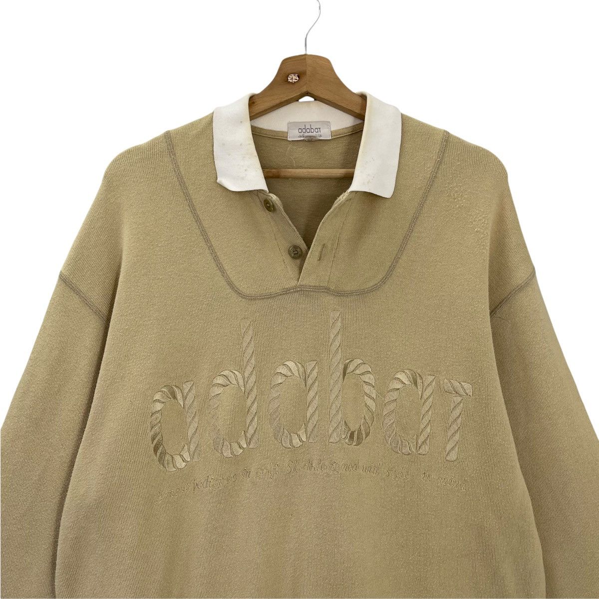 Issey Miyake × Japanese Brand Vintage Adabat Big Logo Embroidered Collar Sweatshirt Size L Size US L / EU 52-54 / 3 - 4 Thumbnail