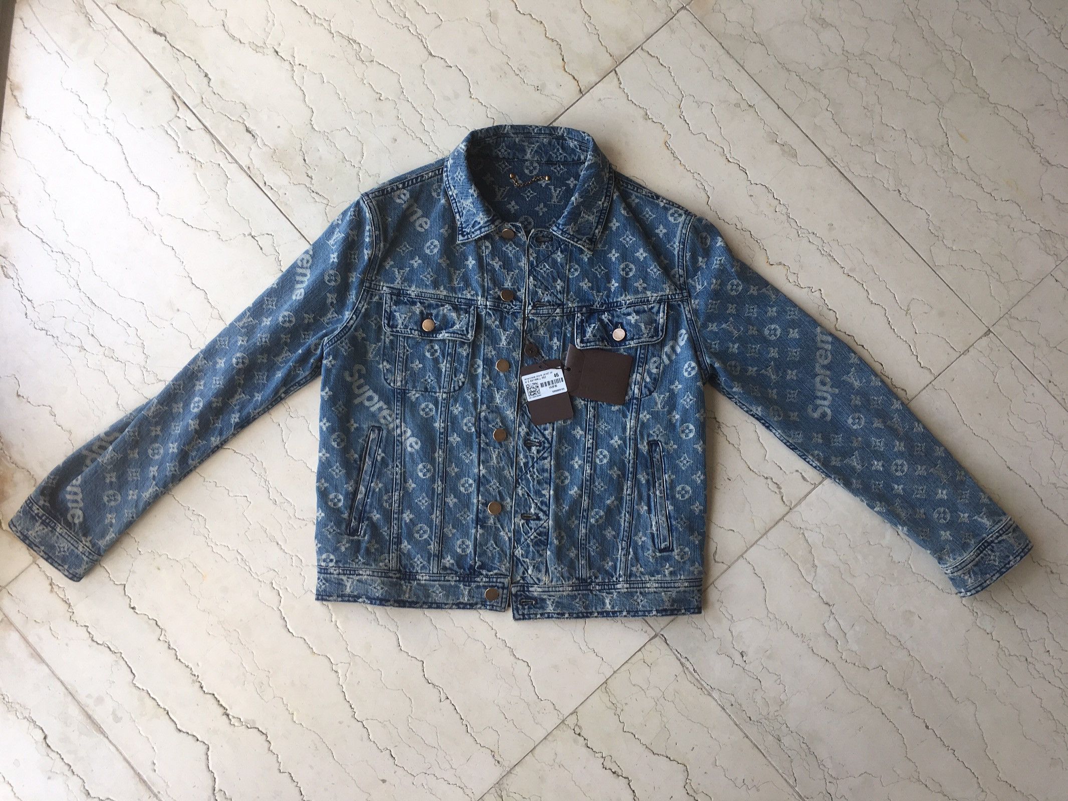 LOUIS VUITTON SUPREME JACQUARD DENIM TRUCKER JACKET MONOGRAM