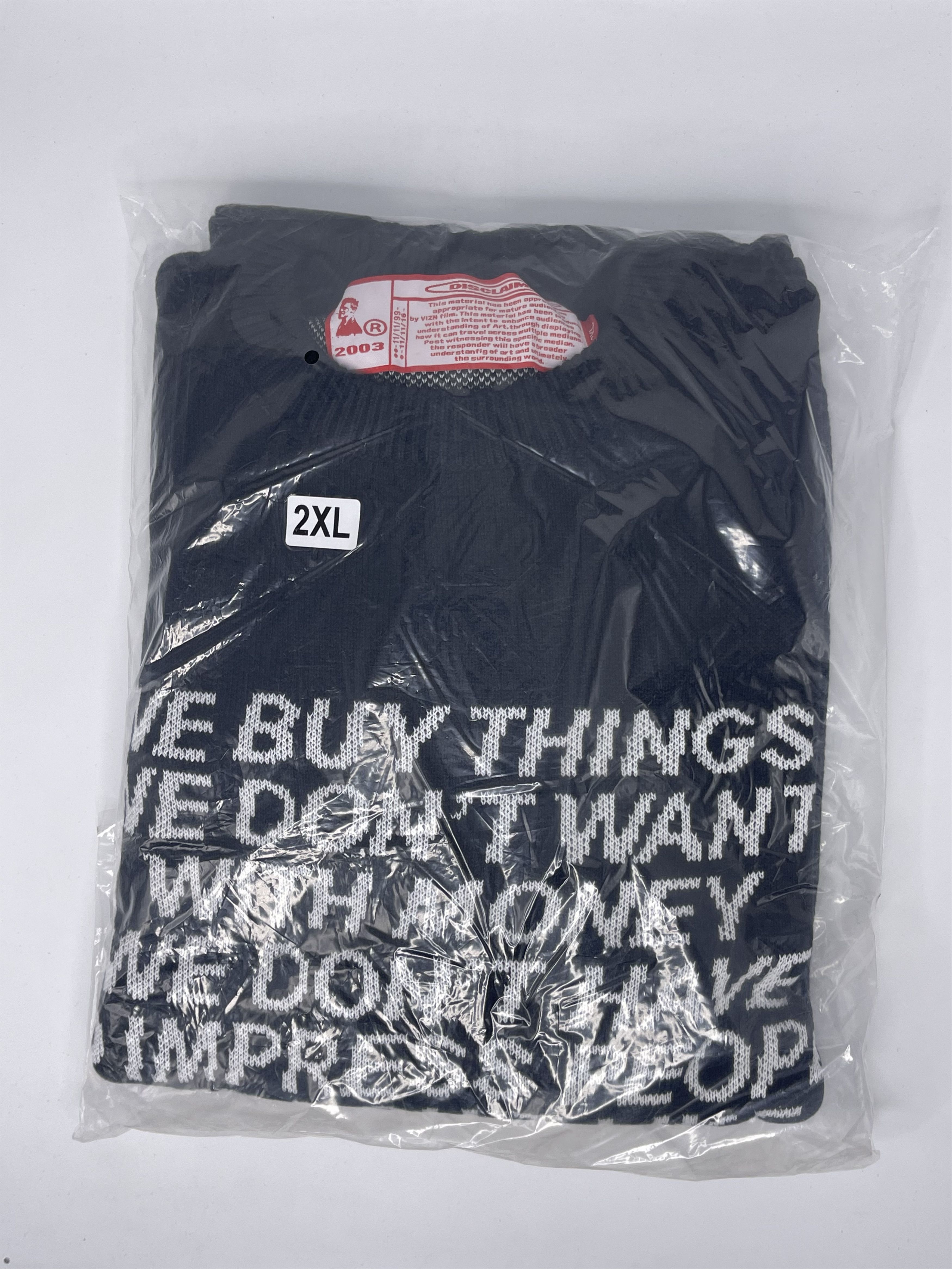 Joy Division VIZN Joy Division QUOTE Black Knit Crewneck Sweater 2XL Size US XXL / EU 58 / 5 - 2 Thumbnail