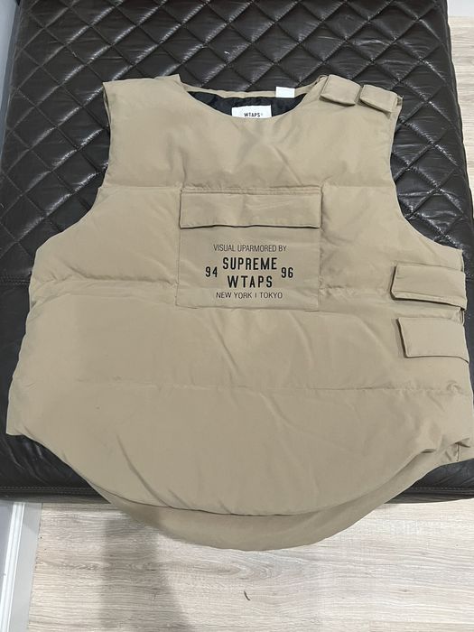 Supreme Supreme x WTAPS Tactical Down Vest Tan Beige FW21 | Grailed