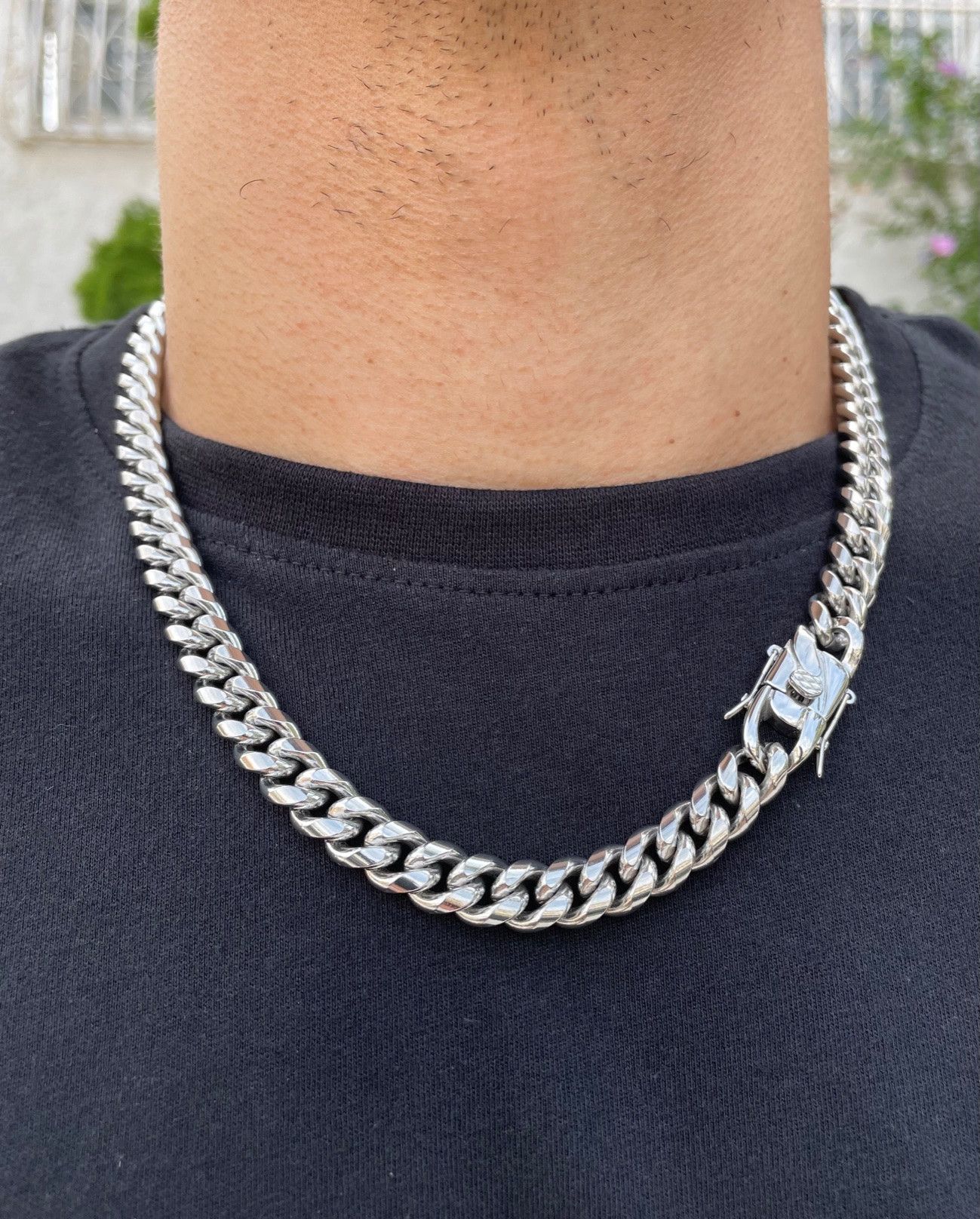 cuban link chain silver 10mm