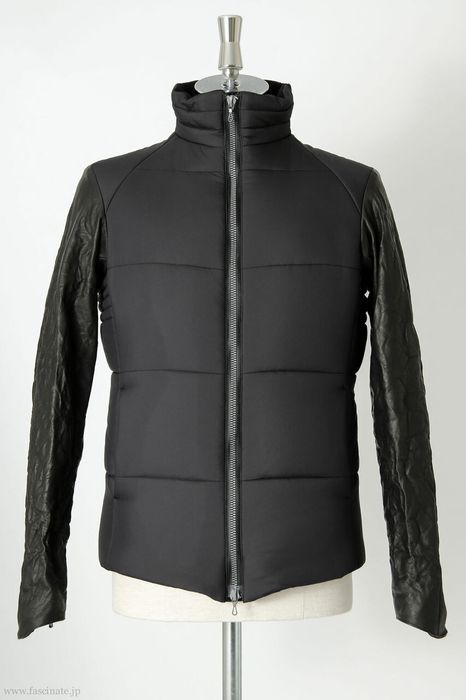 Devoa Devoa Polyester Pad x Cow Leather Sleeves Jacket Size 2