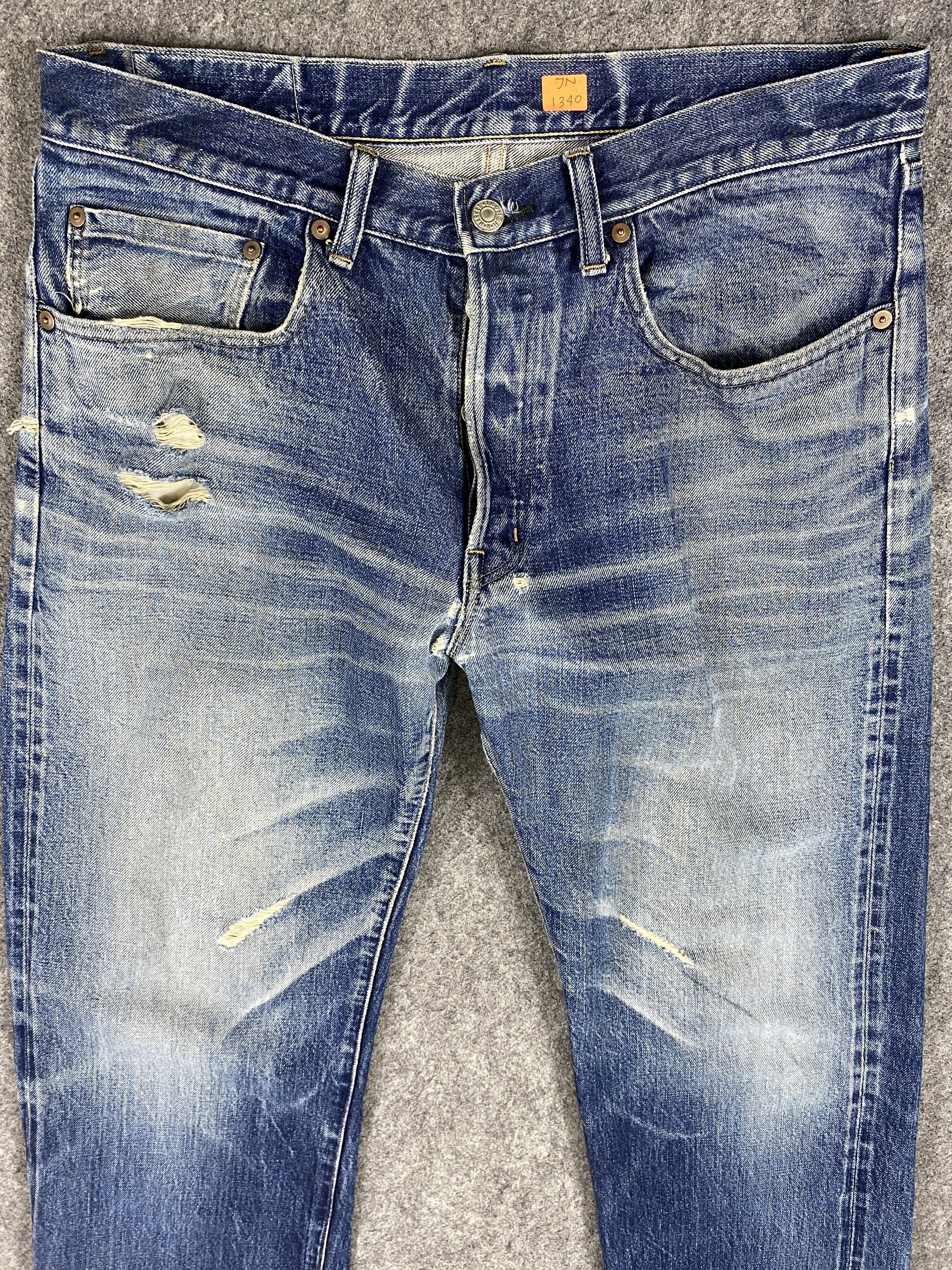 HOLLYWOOD RANCH MARKET Redline Distressed Blue Vintage Okura H.R Market 34x34 Size US 34 / EU 50 - 2 Thumbnail