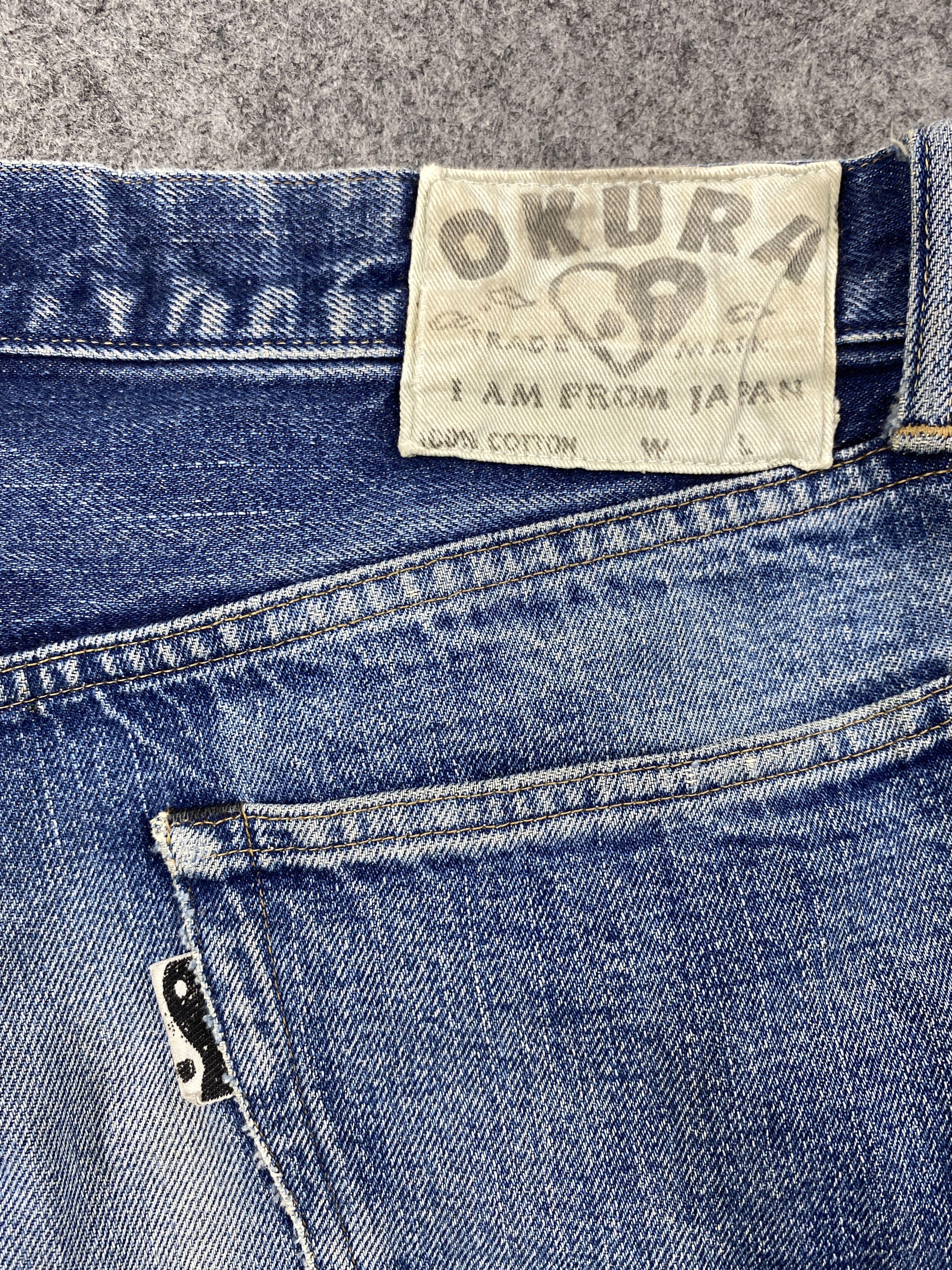 HOLLYWOOD RANCH MARKET Redline Distressed Blue Vintage Okura H.R Market 34x34 Size US 34 / EU 50 - 9 Thumbnail