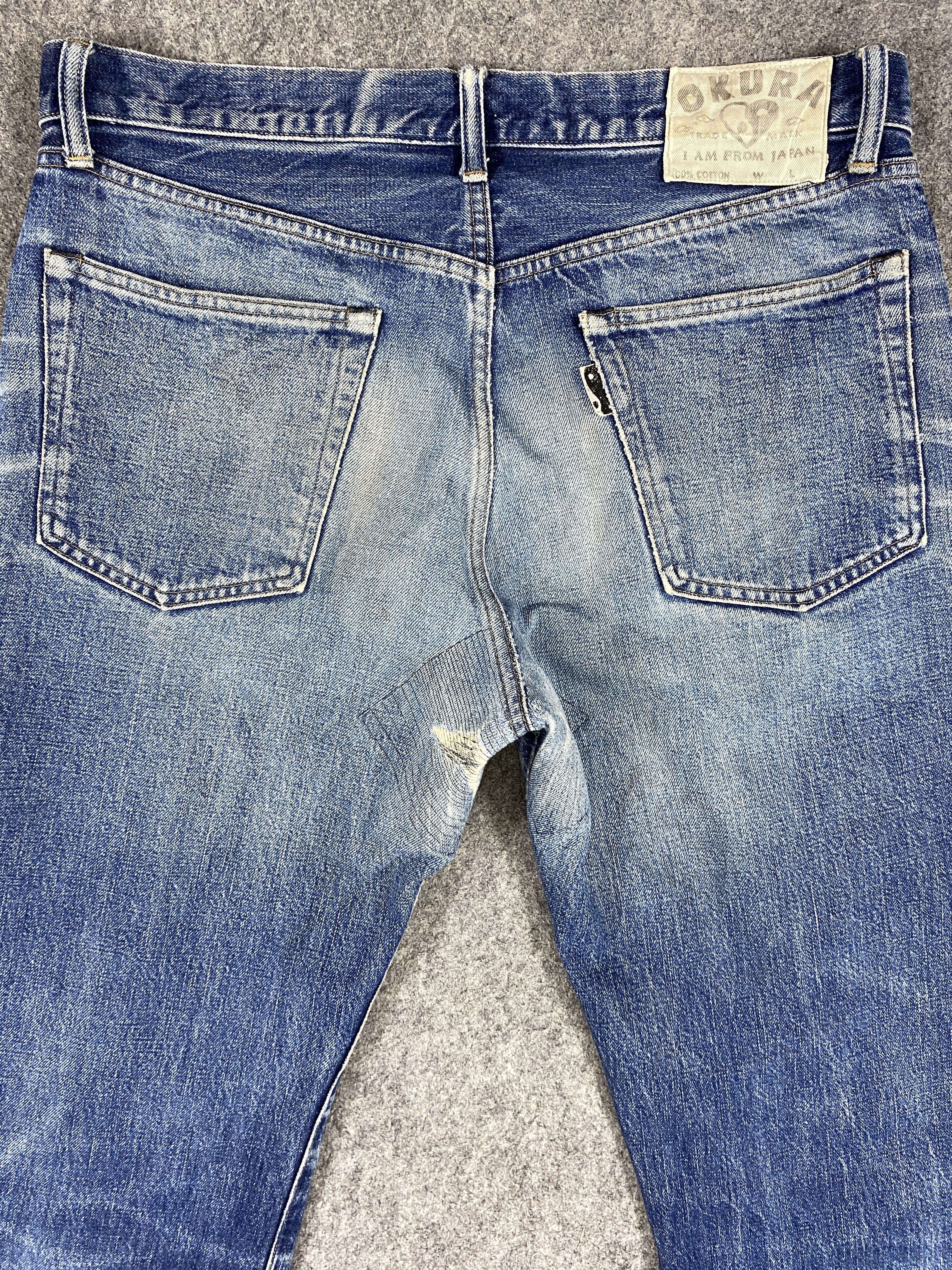 HOLLYWOOD RANCH MARKET Redline Distressed Blue Vintage Okura H.R Market 34x34 Size US 34 / EU 50 - 4 Thumbnail