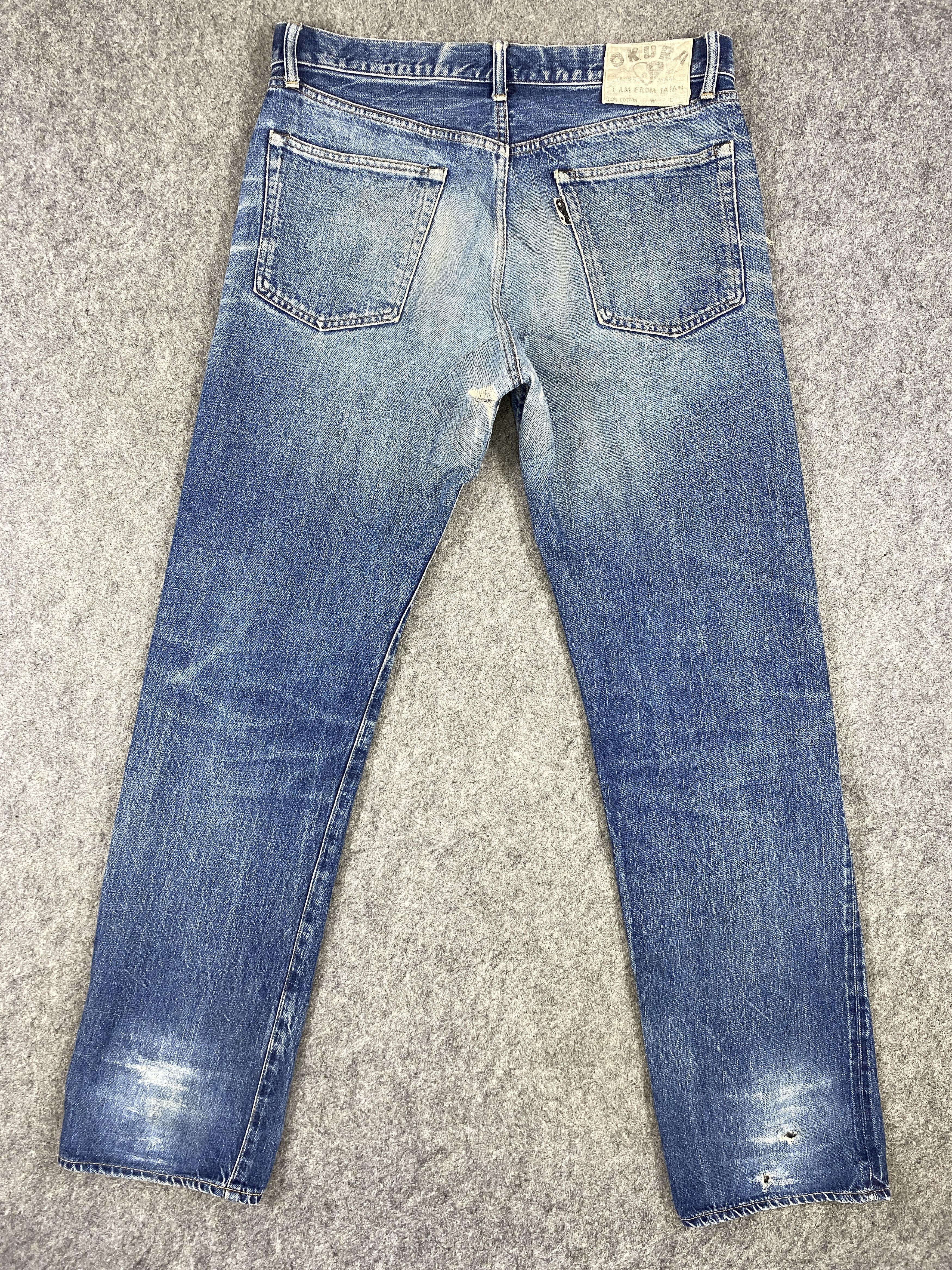 HOLLYWOOD RANCH MARKET Redline Distressed Blue Vintage Okura H.R Market 34x34 Size US 34 / EU 50 - 3 Thumbnail