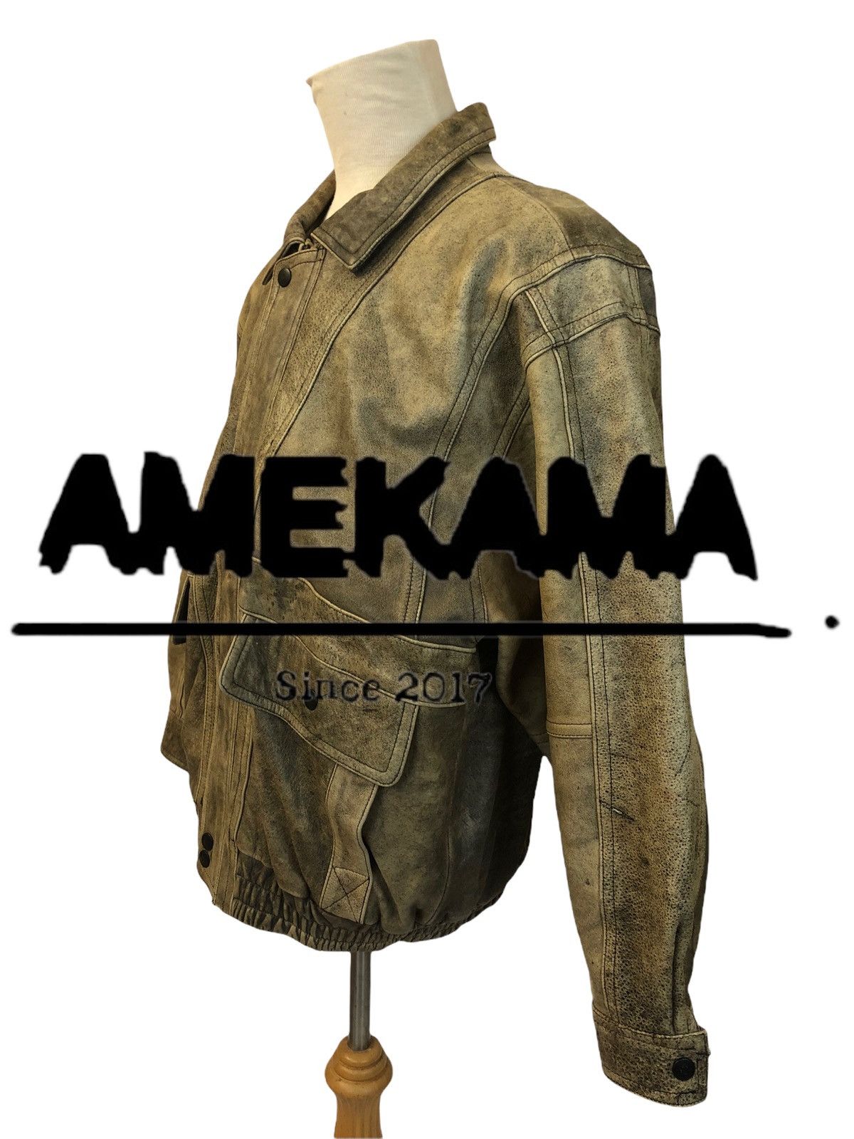 Designer × Genuine Leather Very Rare Luxury Wabi Sabi Leather Jacket Size US L / EU 52-54 / 3 - 15 Thumbnail