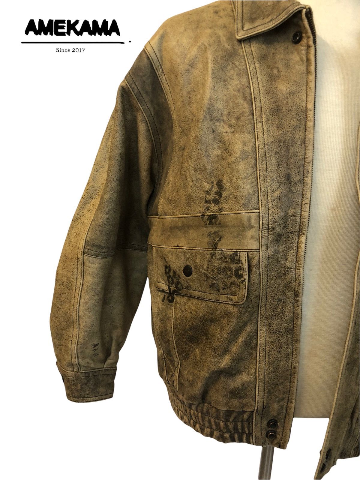 Designer × Genuine Leather Very Rare Luxury Wabi Sabi Leather Jacket Size US L / EU 52-54 / 3 - 6 Thumbnail