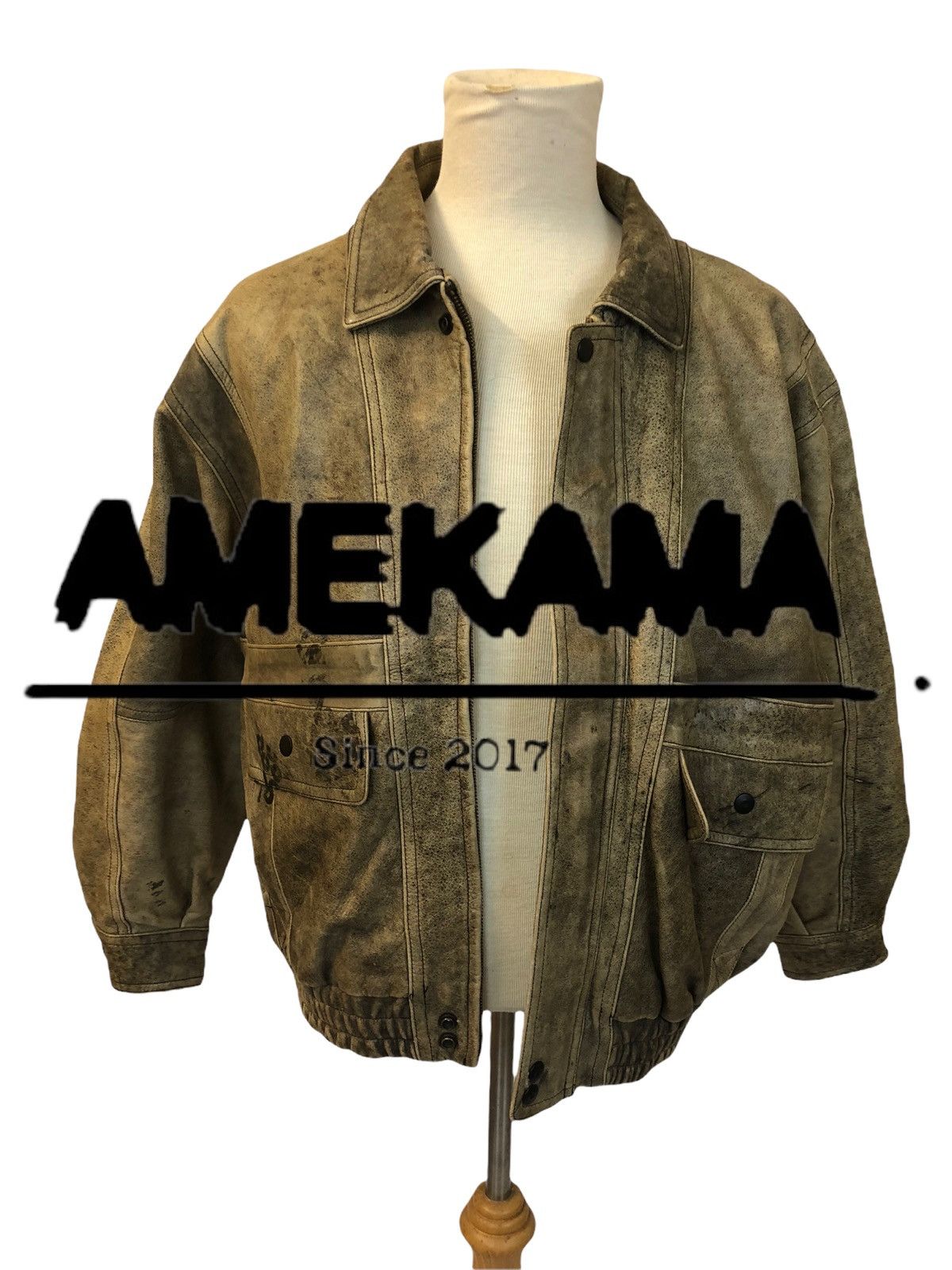 Designer × Genuine Leather Very Rare Luxury Wabi Sabi Leather Jacket Size US L / EU 52-54 / 3 - 16 Thumbnail