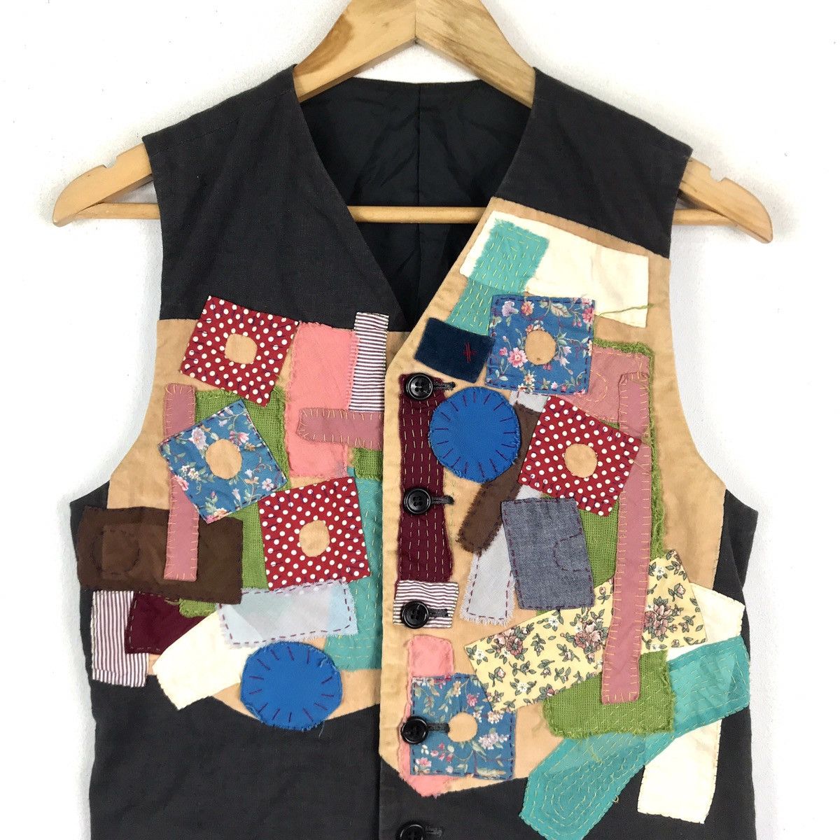 Issey Miyake Issey Miyake Japan Patchwork Design Vest Made in Japan Size 34S - 2 Thumbnail