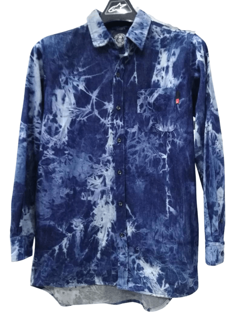 Diviner Reckless Life Chambray Acid Wash Button ups Shirt