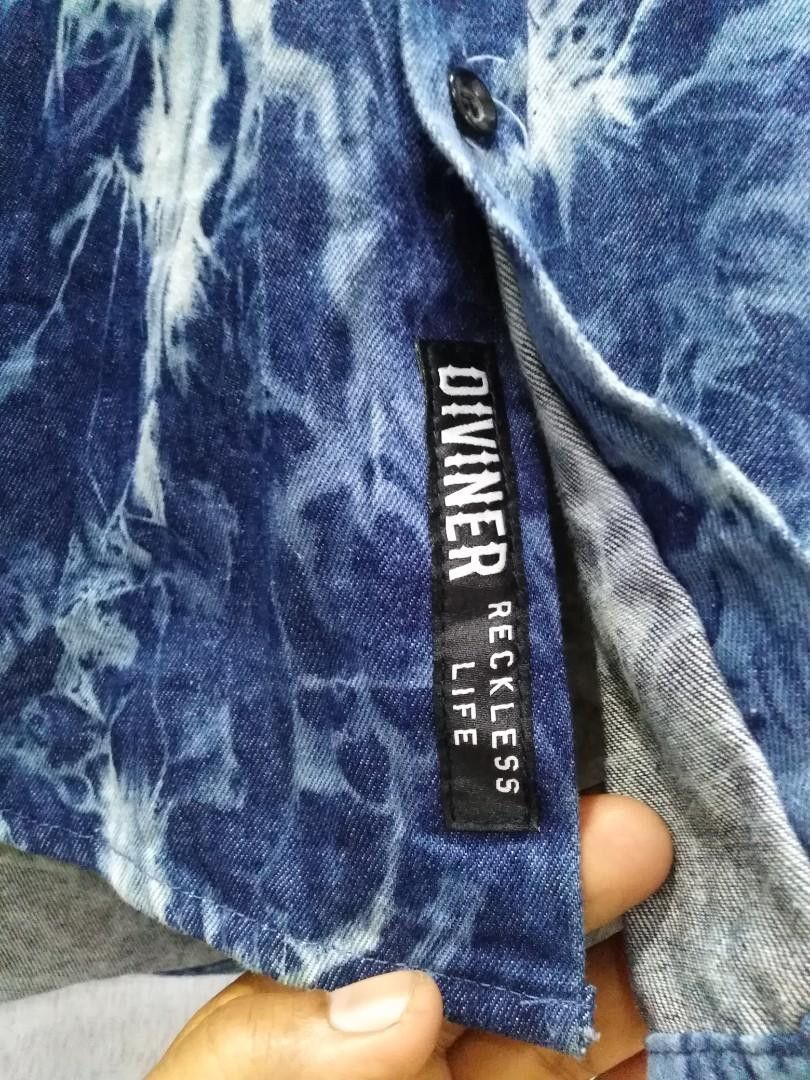 Japanese Brand Diviner Reckless Life Chambray Acid Wash Button ups Shirt Size US M / EU 48-50 / 2 - 4 Thumbnail