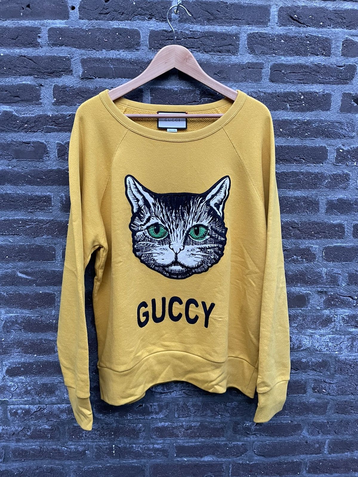 Gucci Yellow Guccy Cat Sweater Grailed